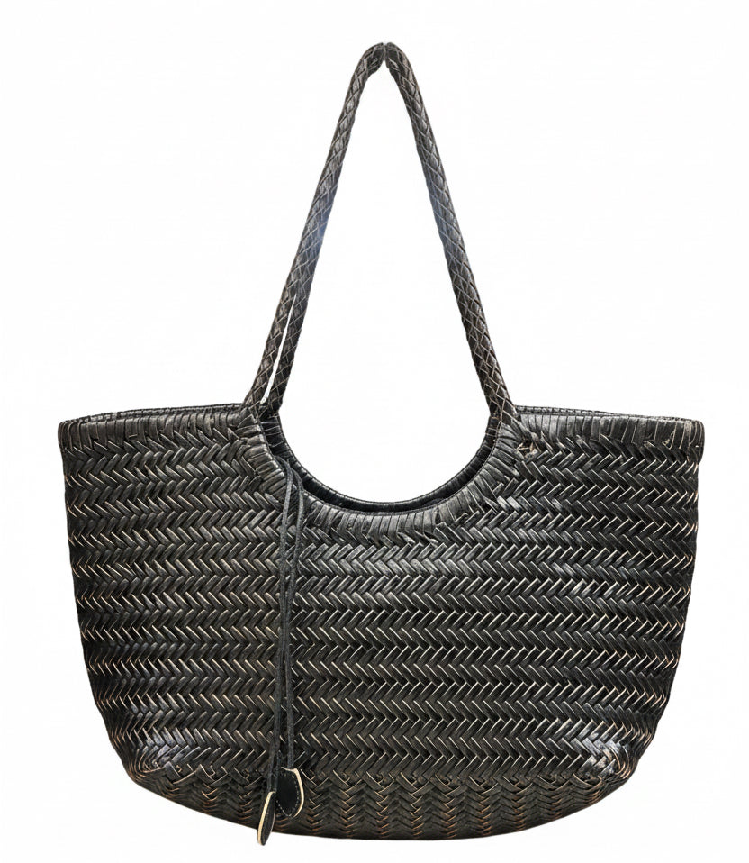 Basket midi intrecciata nero