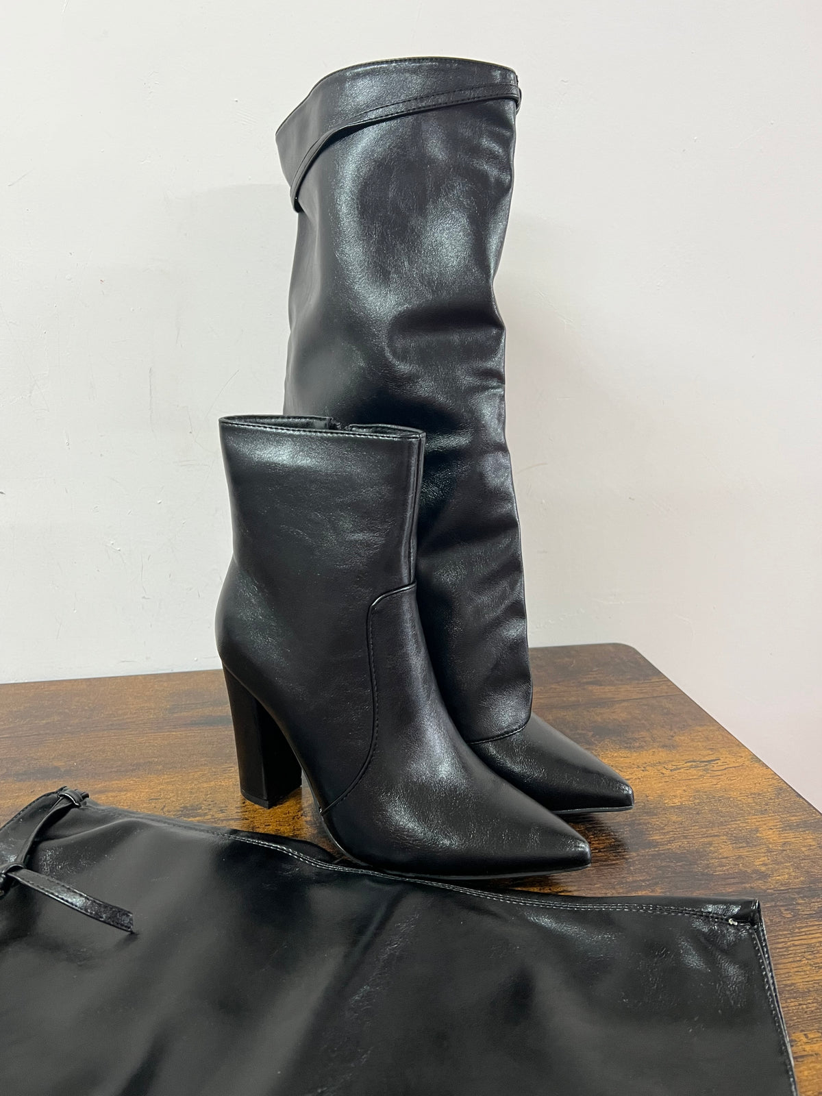 Stivale fibbietta double nero
