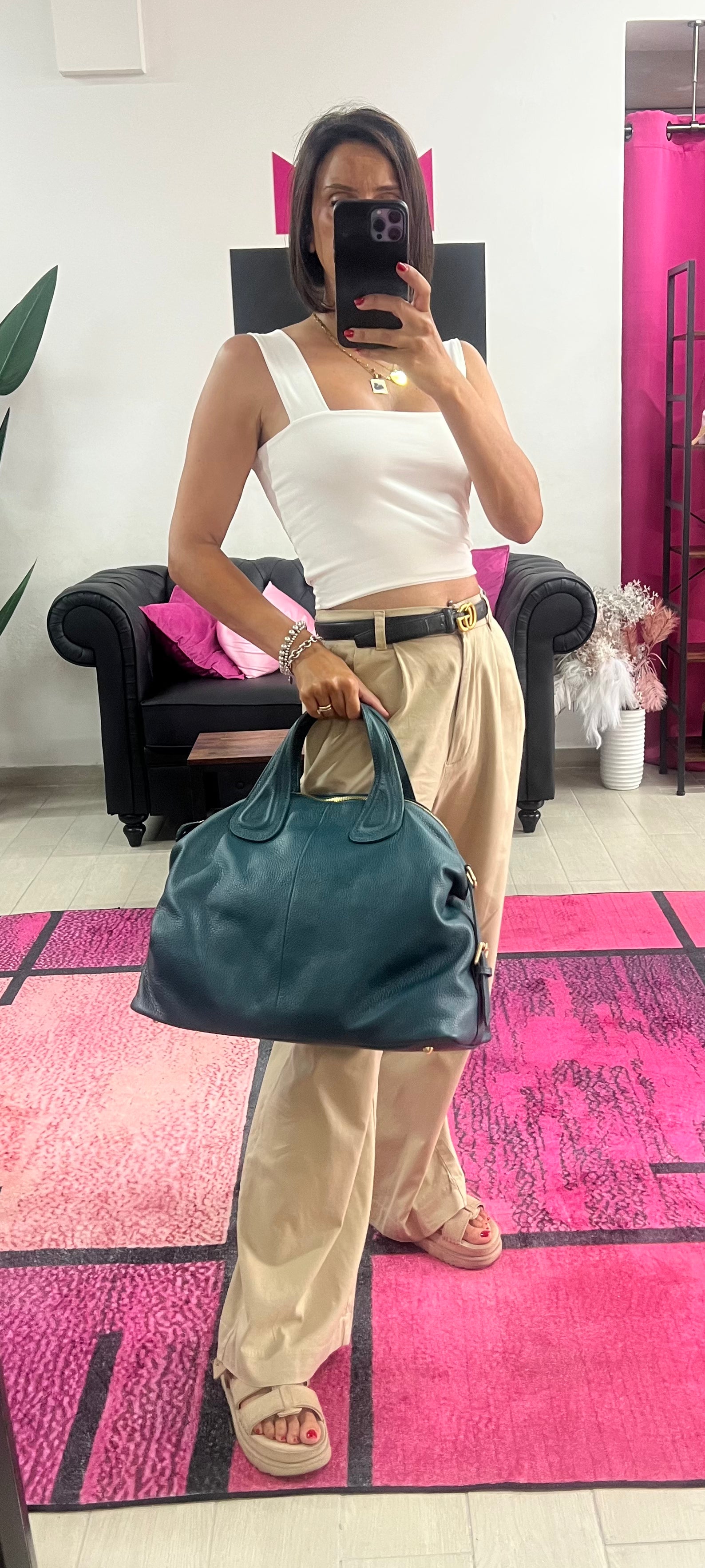 Tote bag Cassandra petrolio