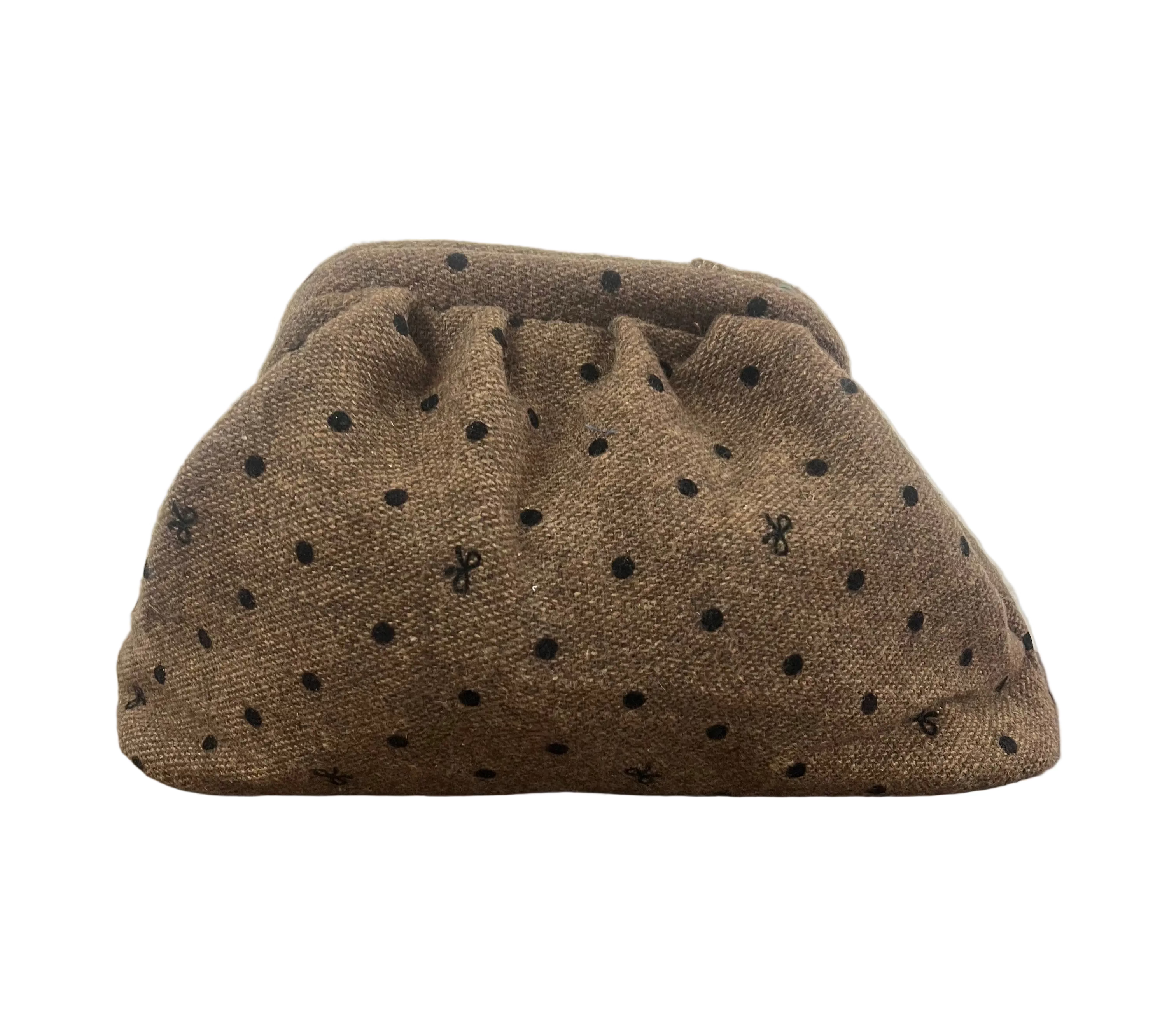 Clutch in tessuto fiocchetti cioccolato