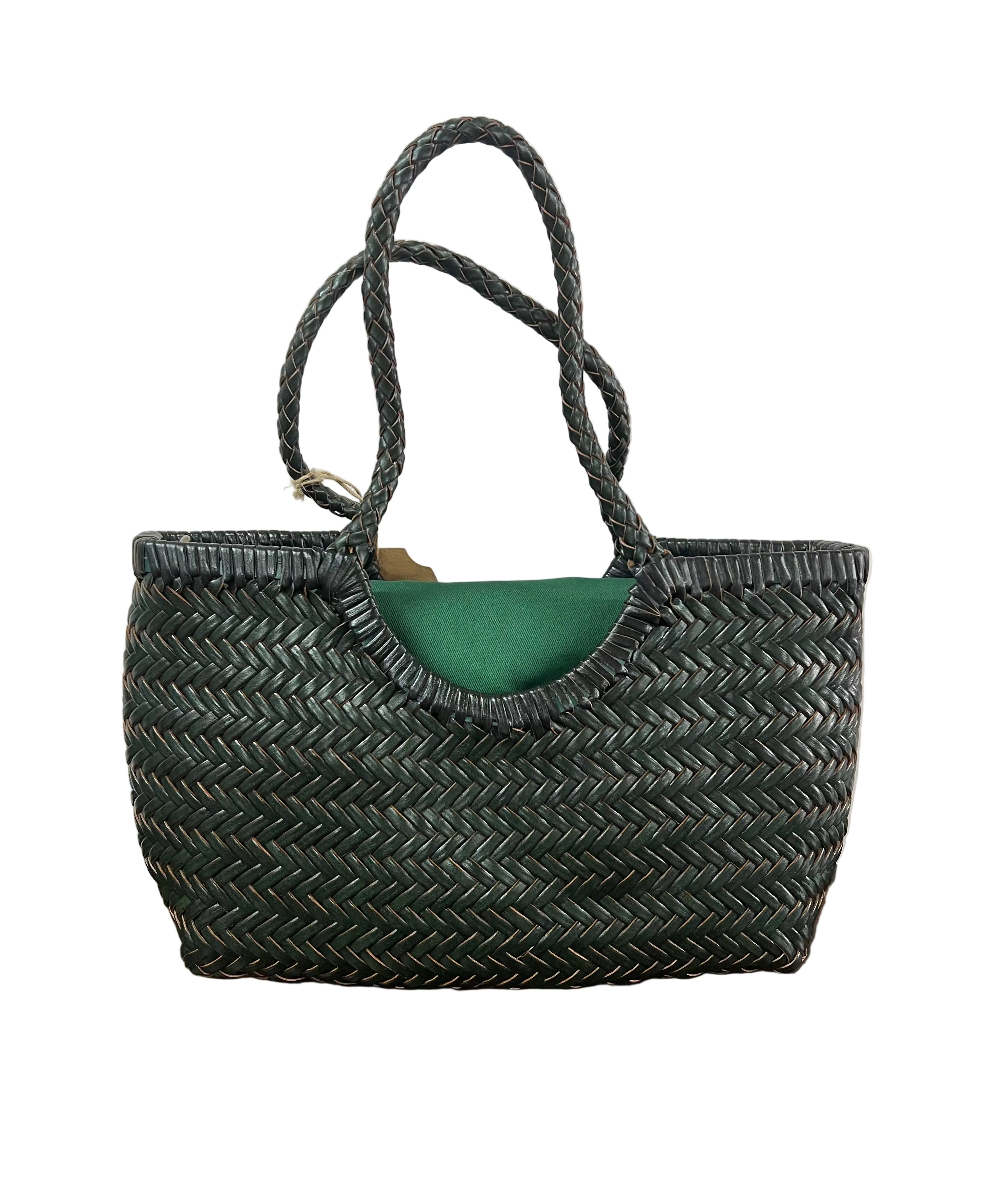 Basket mini intrecciata verde foresta