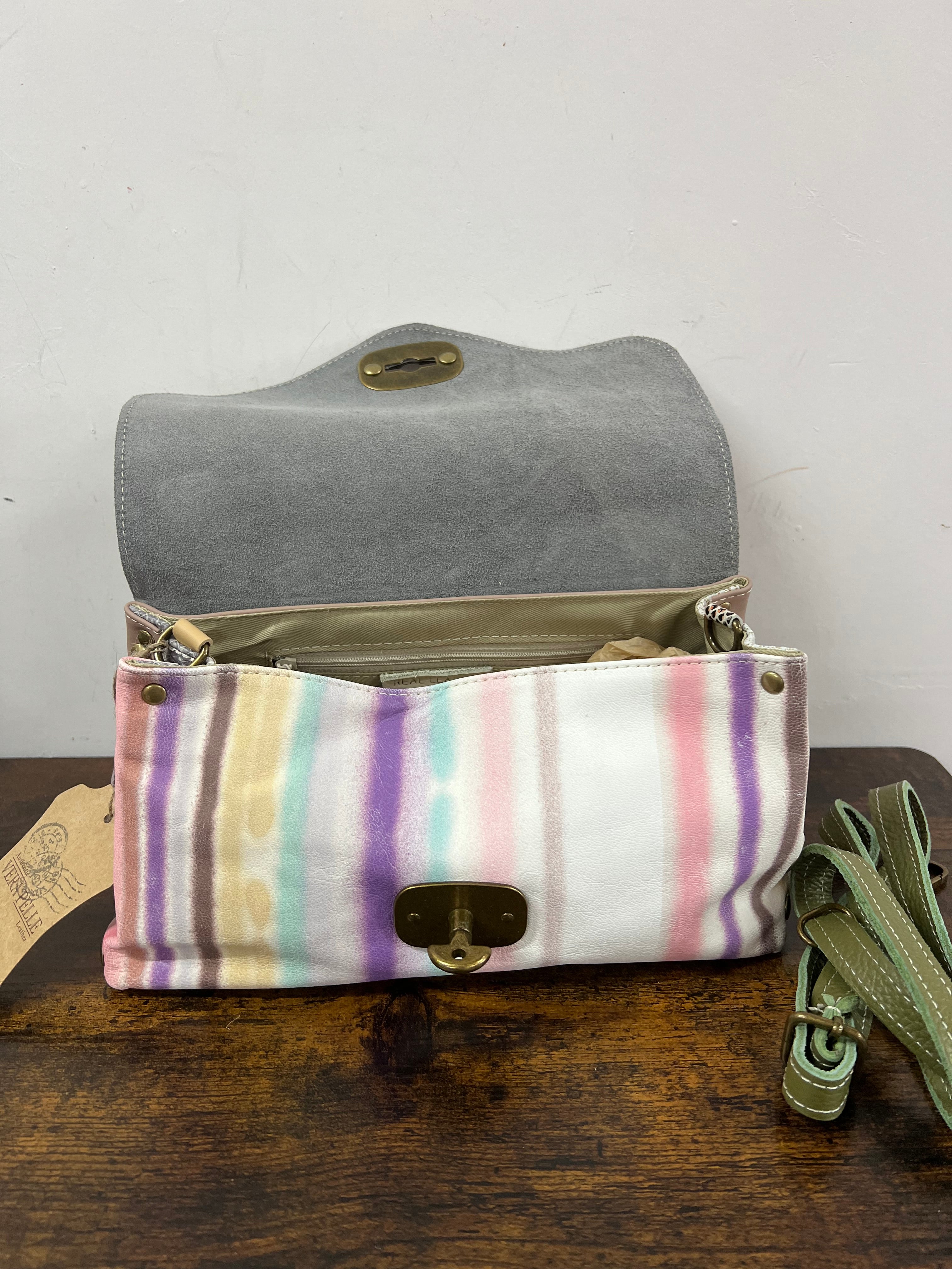 Country bag mini patchwork pyt grigio stra rosa