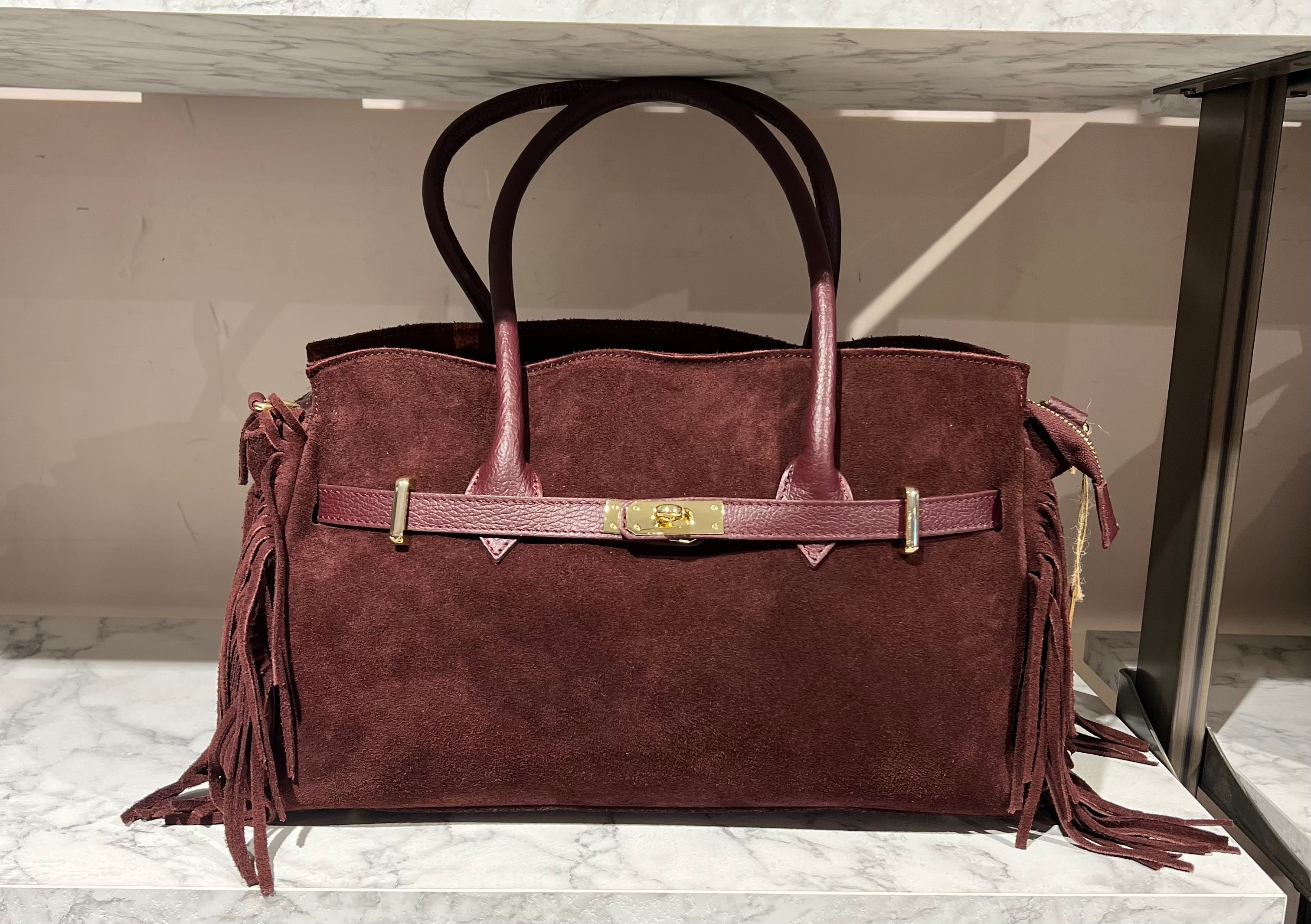 Shopper suede HORSE bordeaux