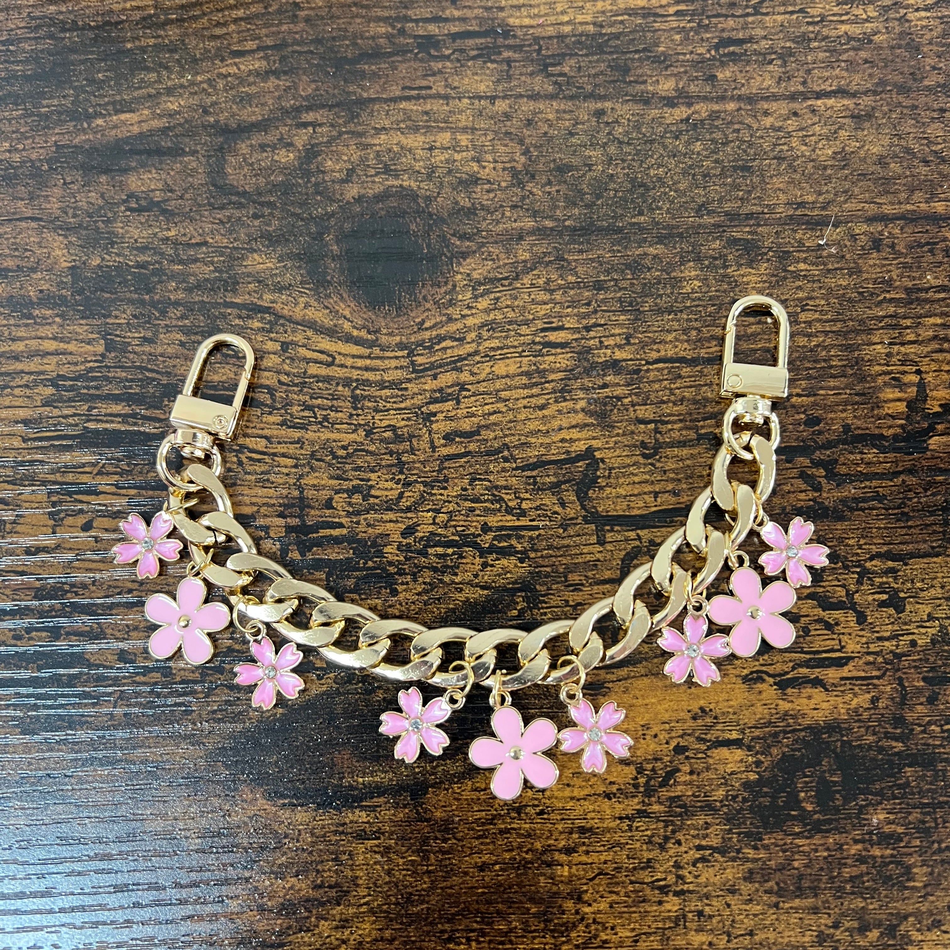 Catenella per pocket fiori rosa