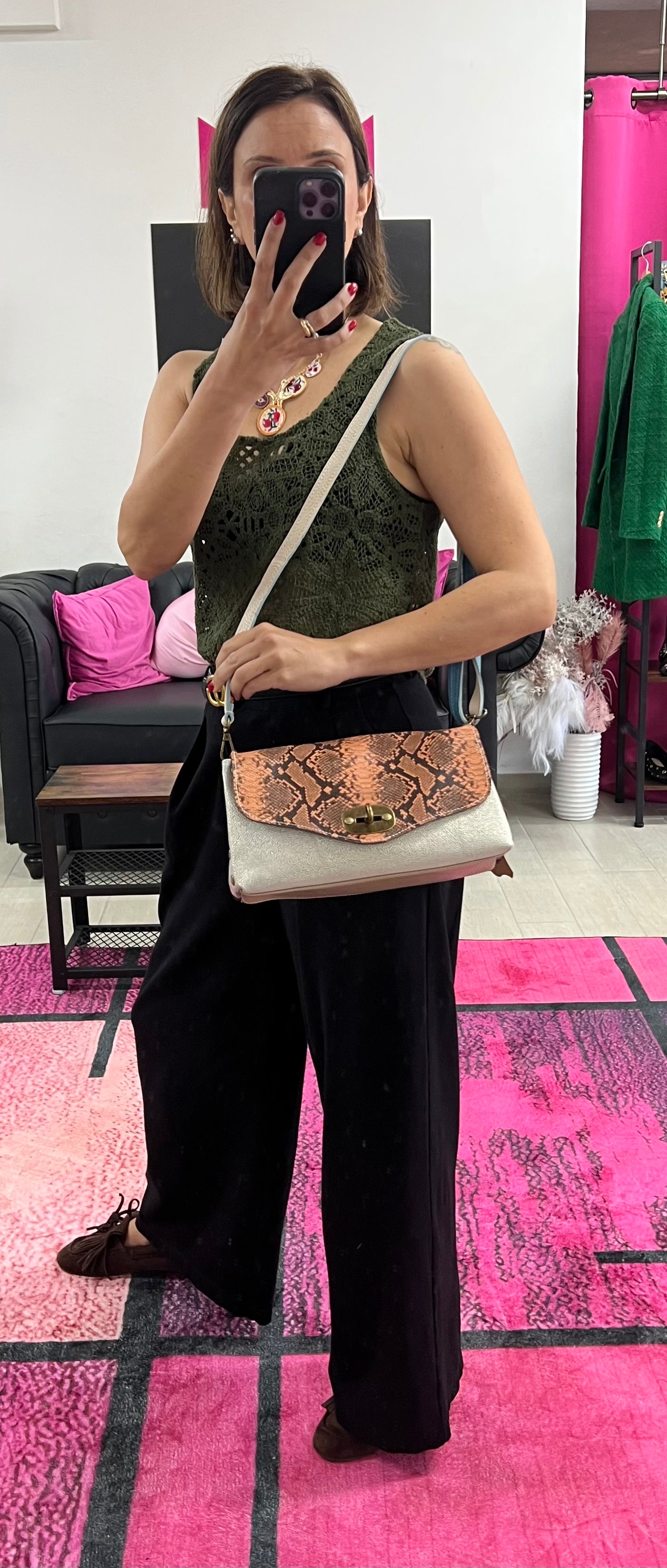 Country bag mini patchwork pyt arancio