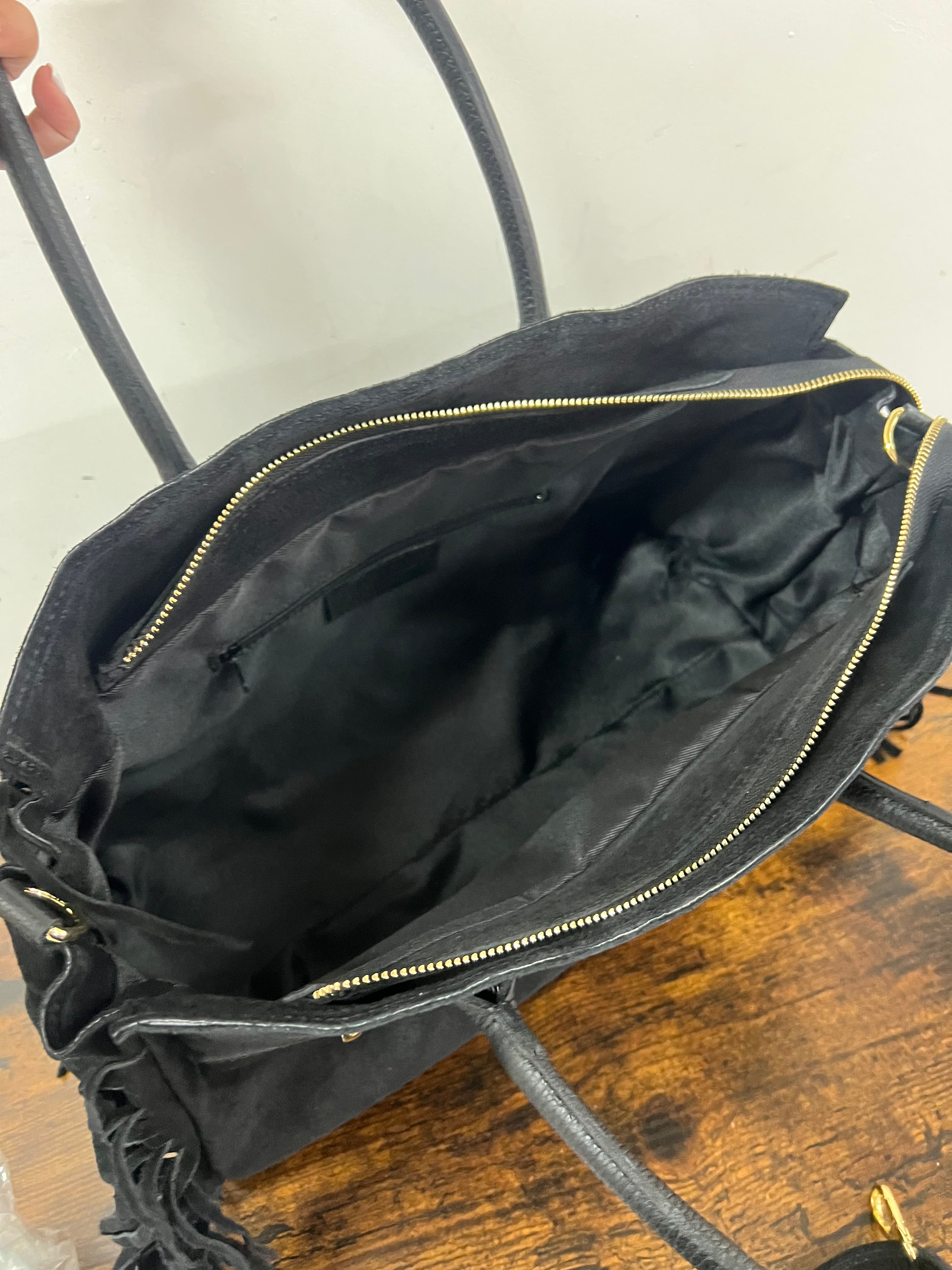Shopper suede HORSE nero