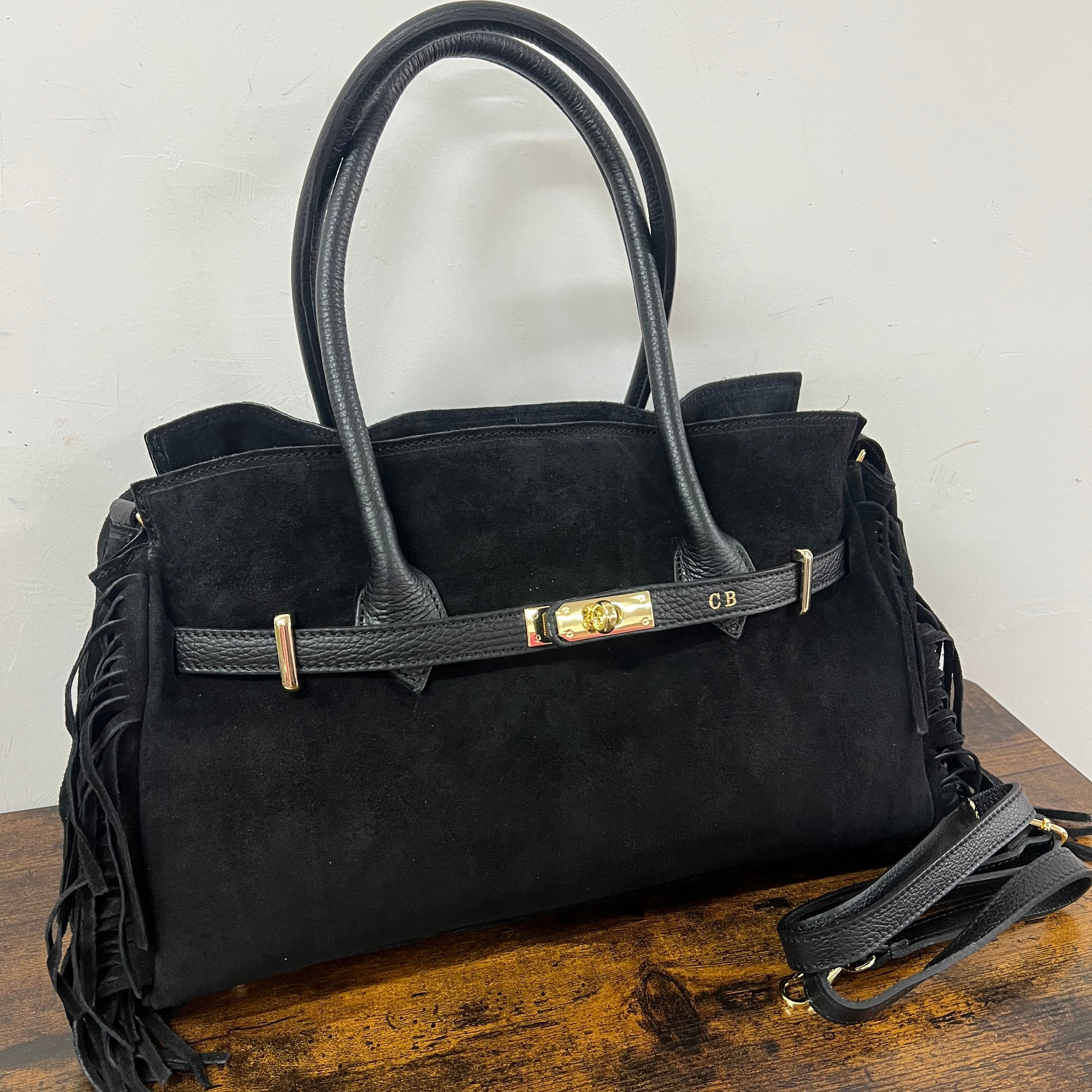 Shopper suede HORSE nero