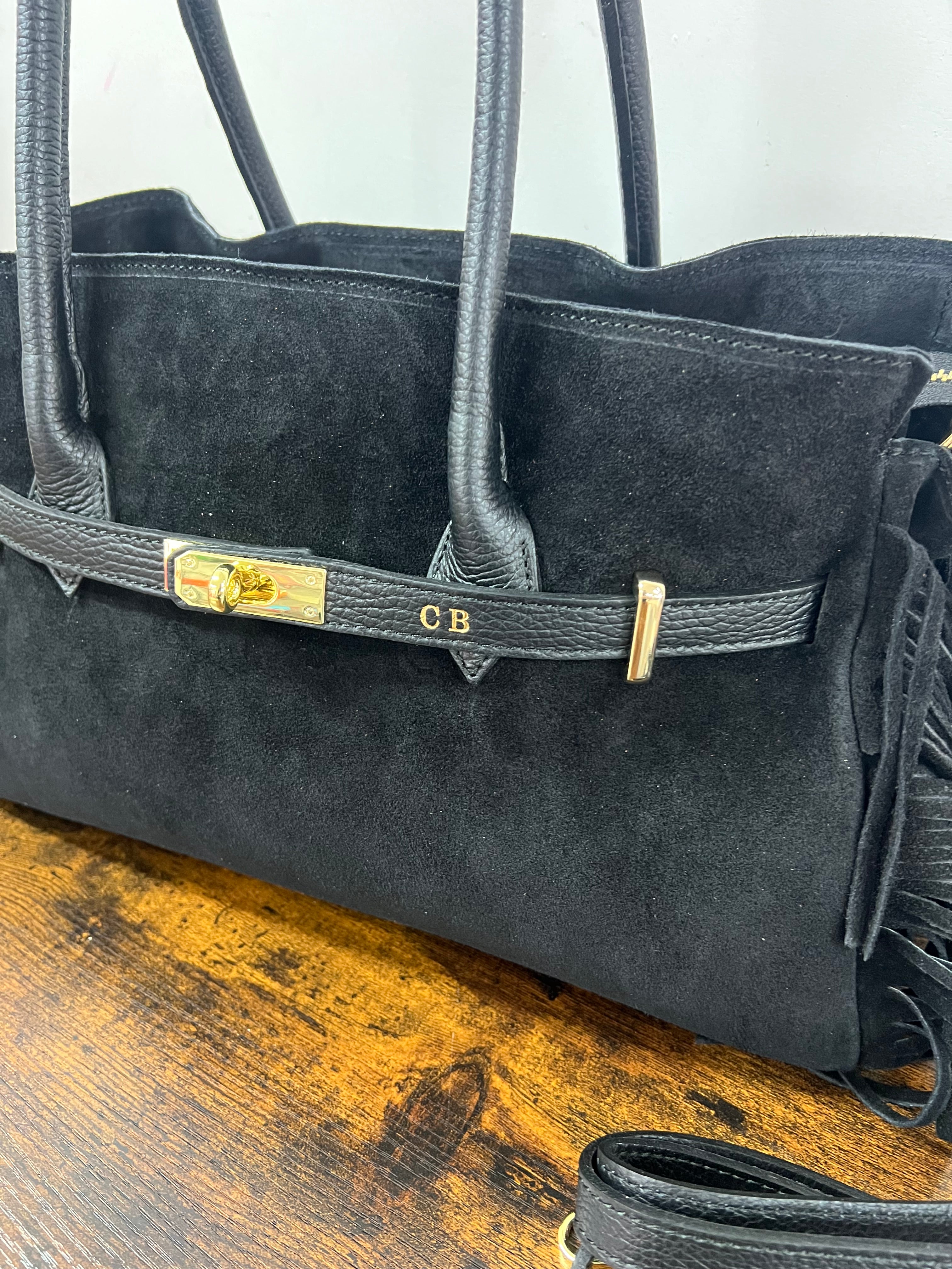 Shopper suede HORSE nero