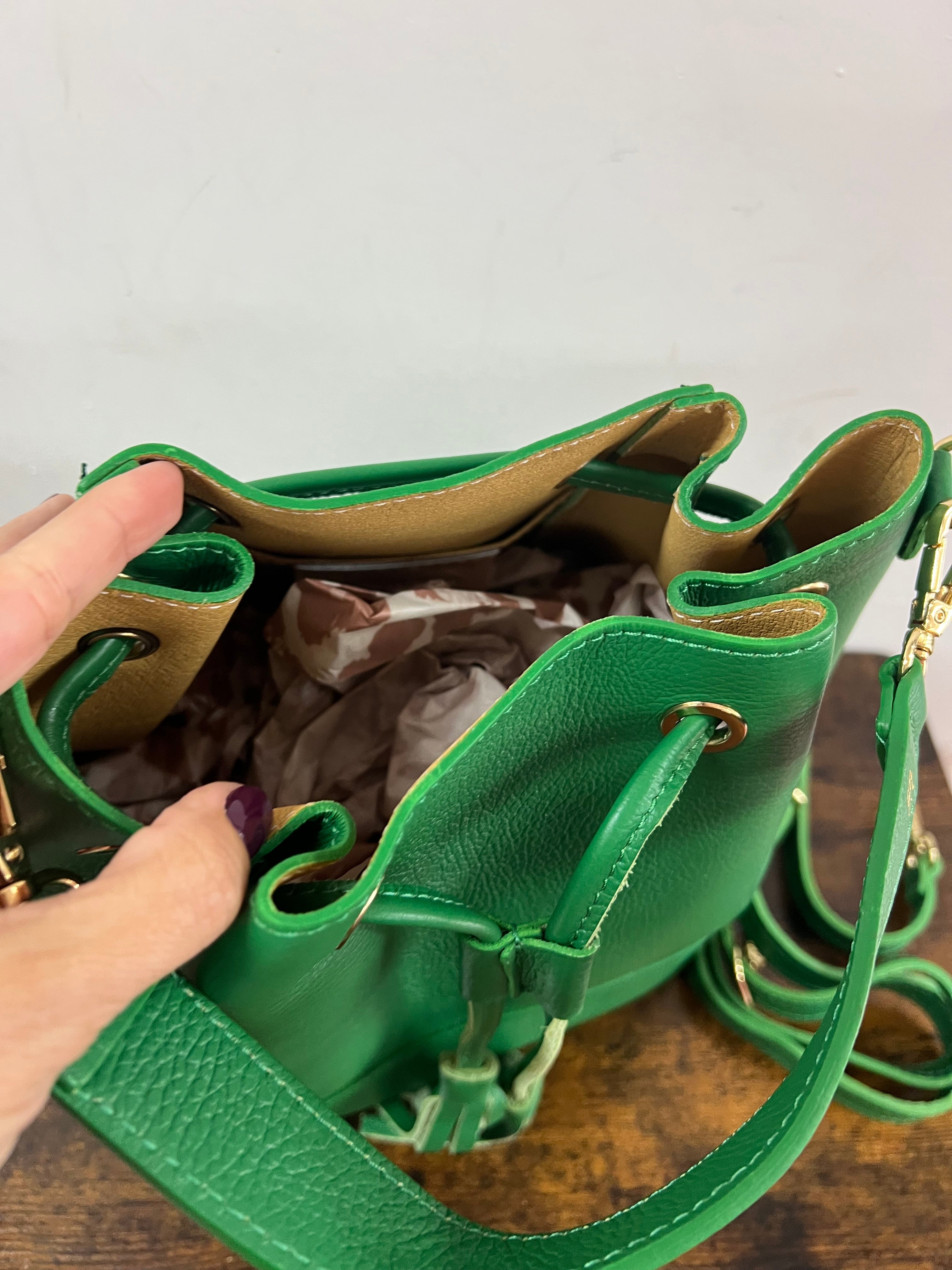 Sacchetto frange maxi verde smeraldo