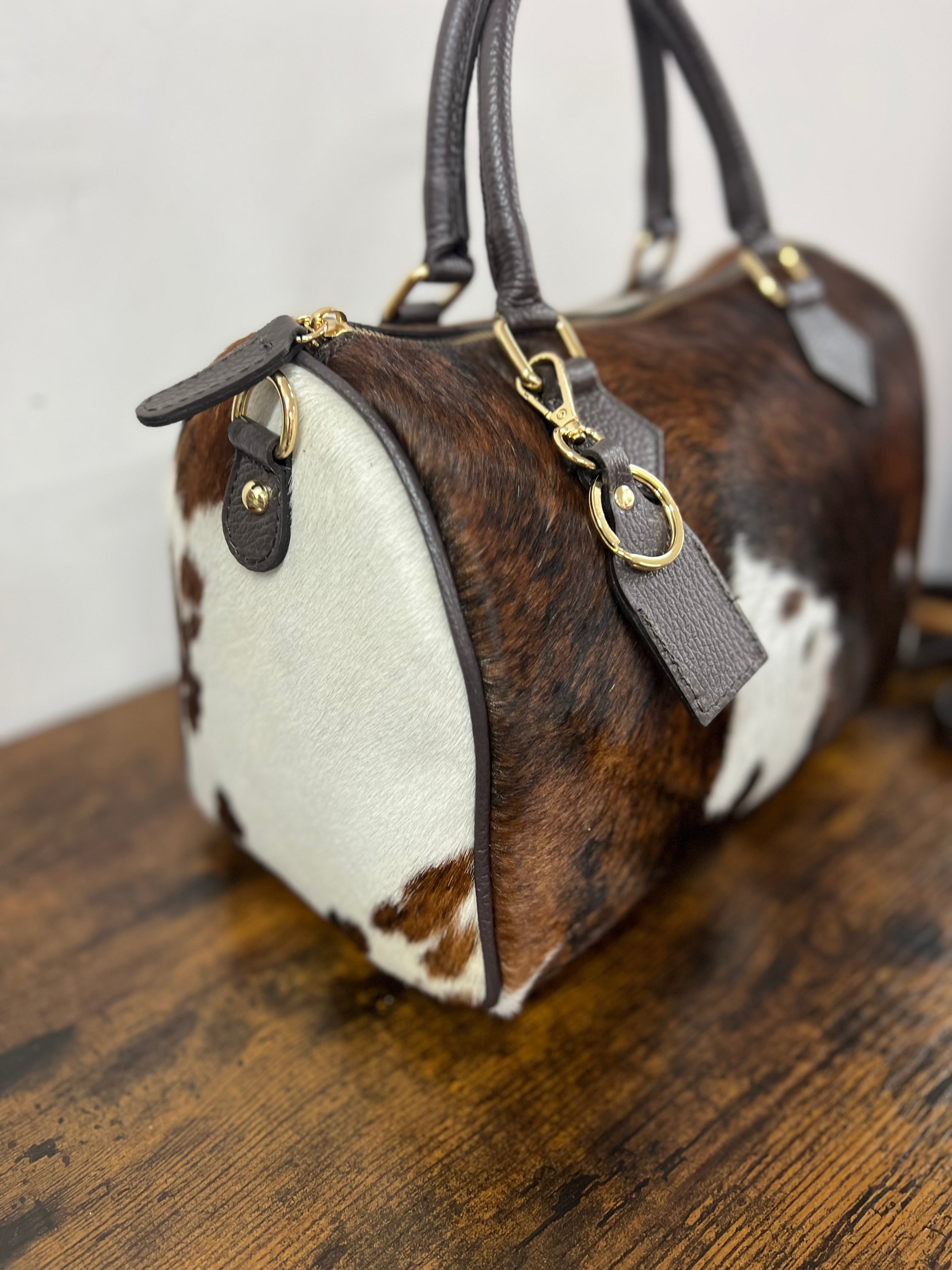 Maxi pony hair top-handle bag
