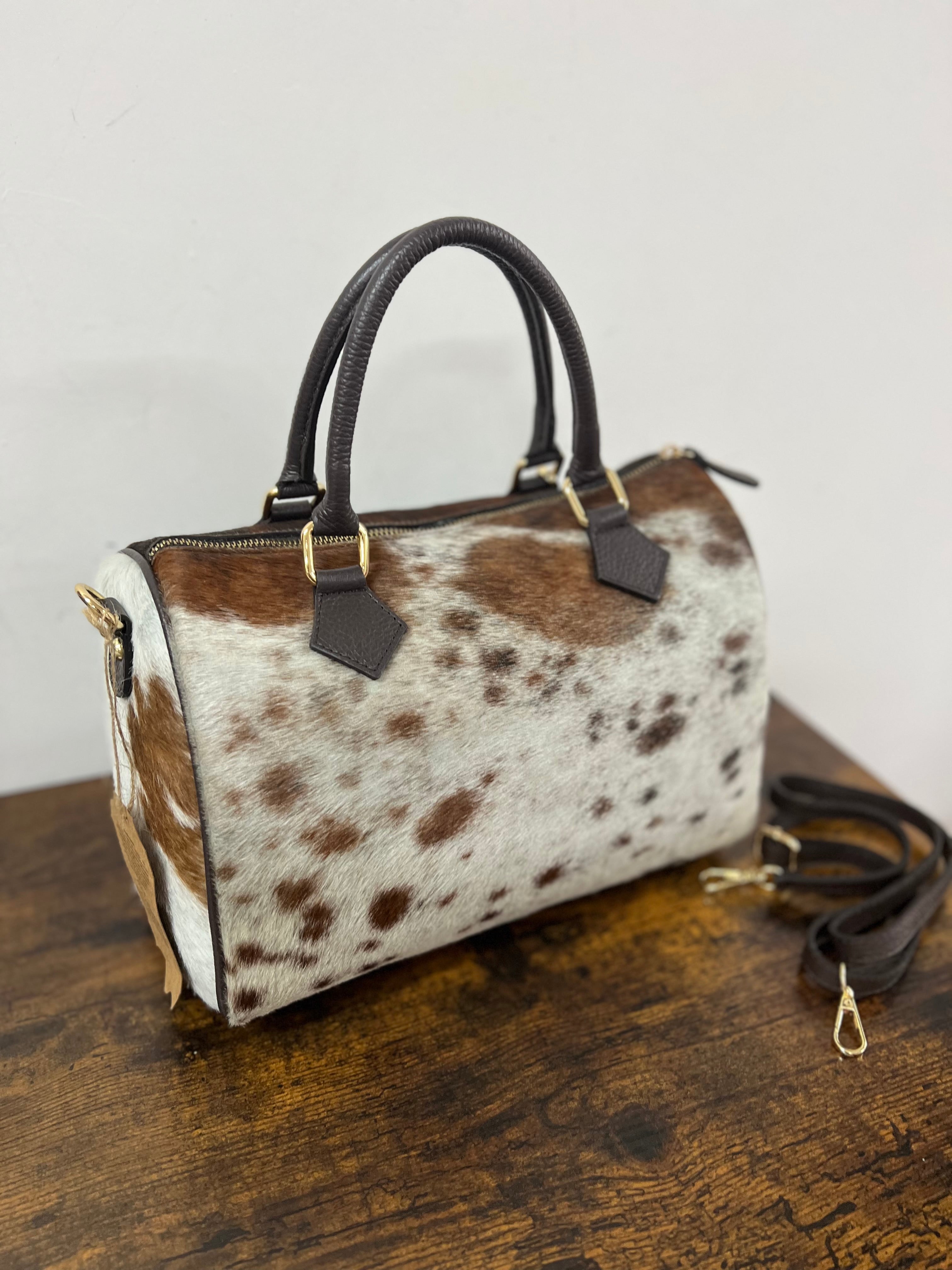 Maxi pony hair top-handle bag
