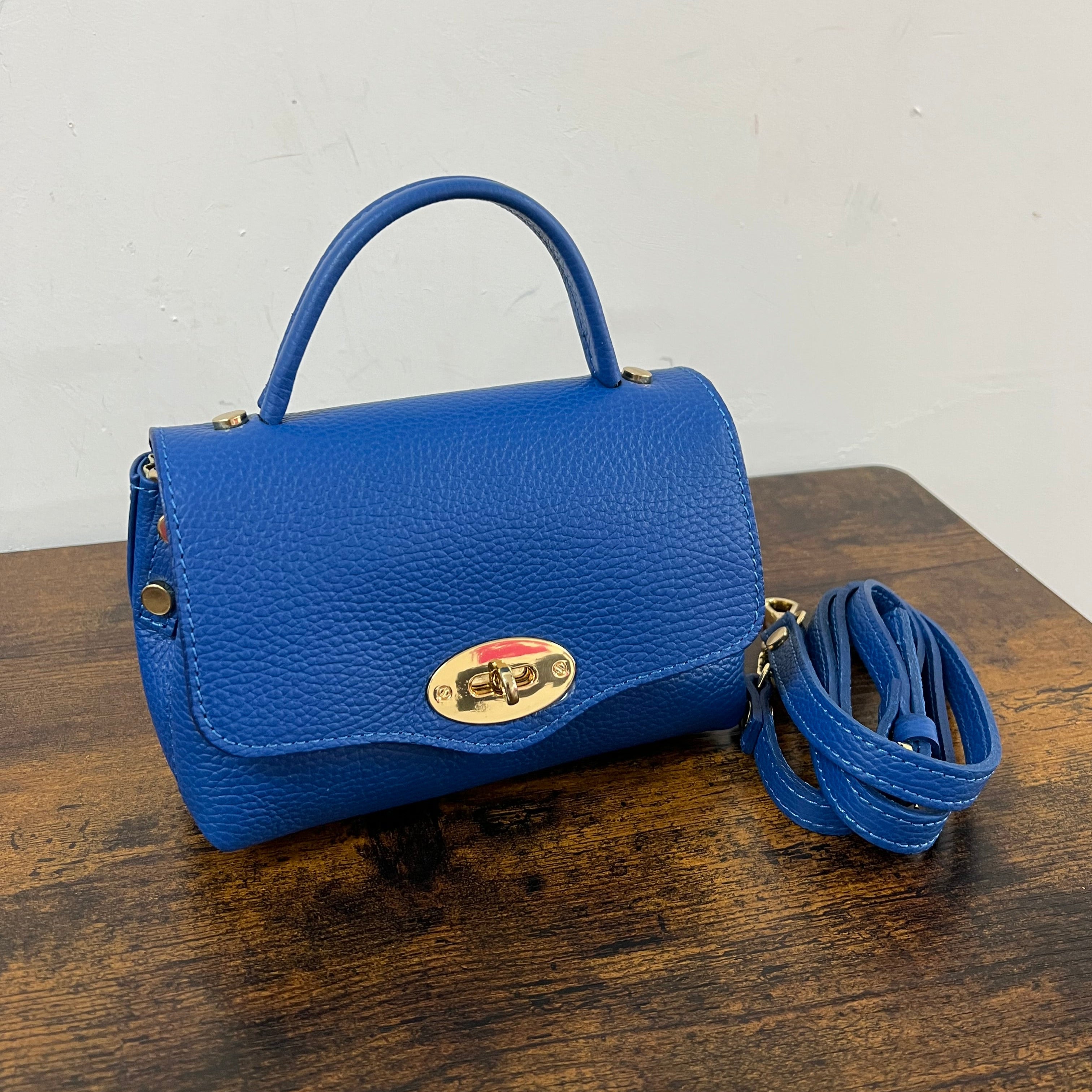 Country bag monocolore z pocket blu elettrico