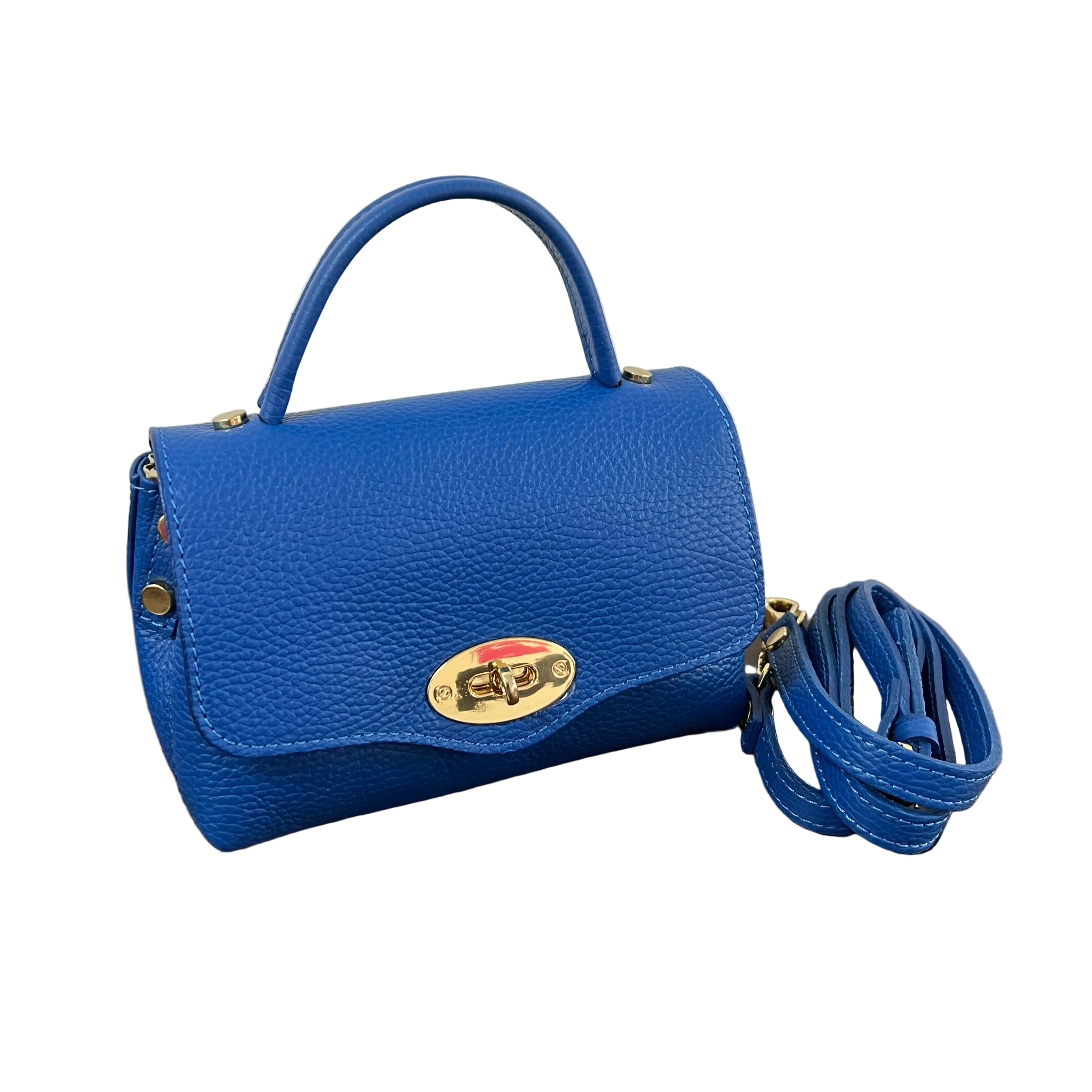 Country bag monocolore z pocket blu elettrico