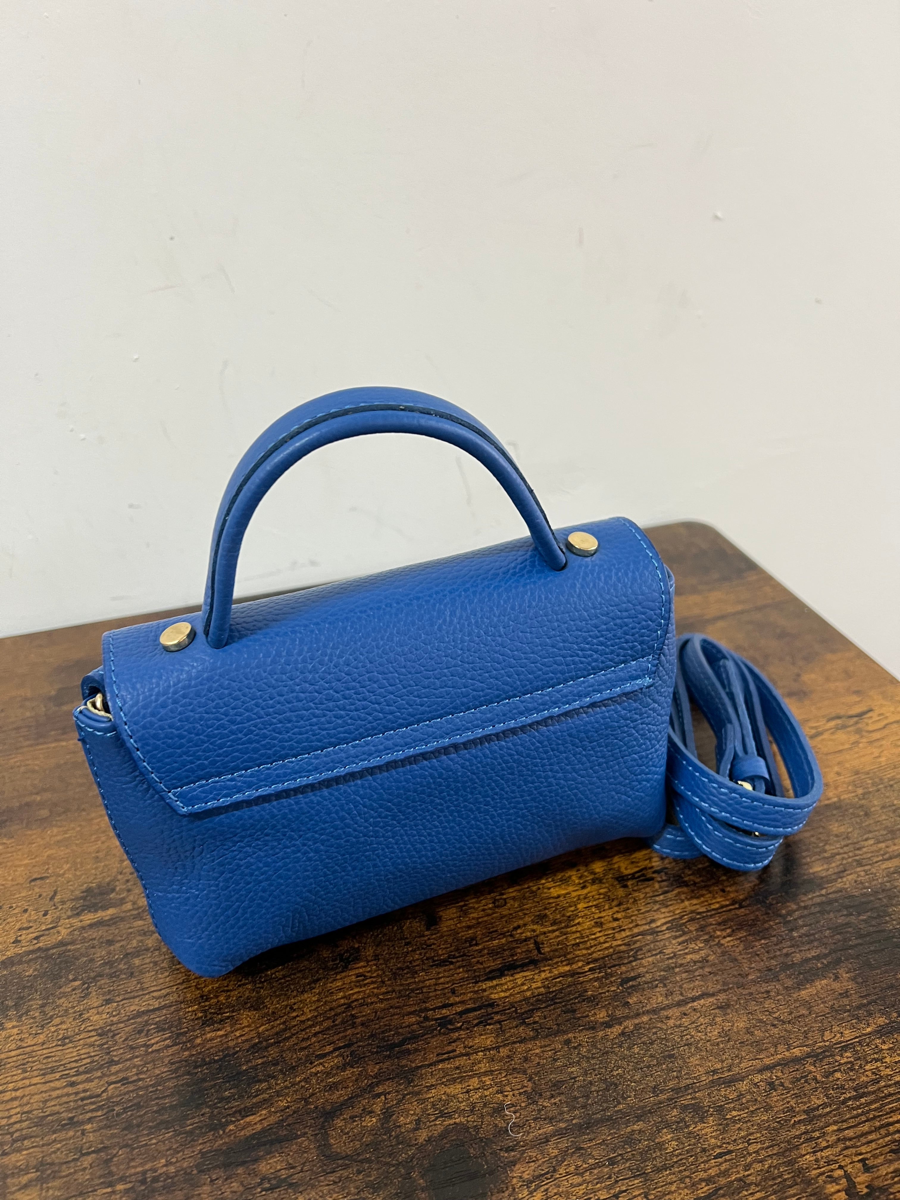 Country bag monocolore z pocket blu elettrico