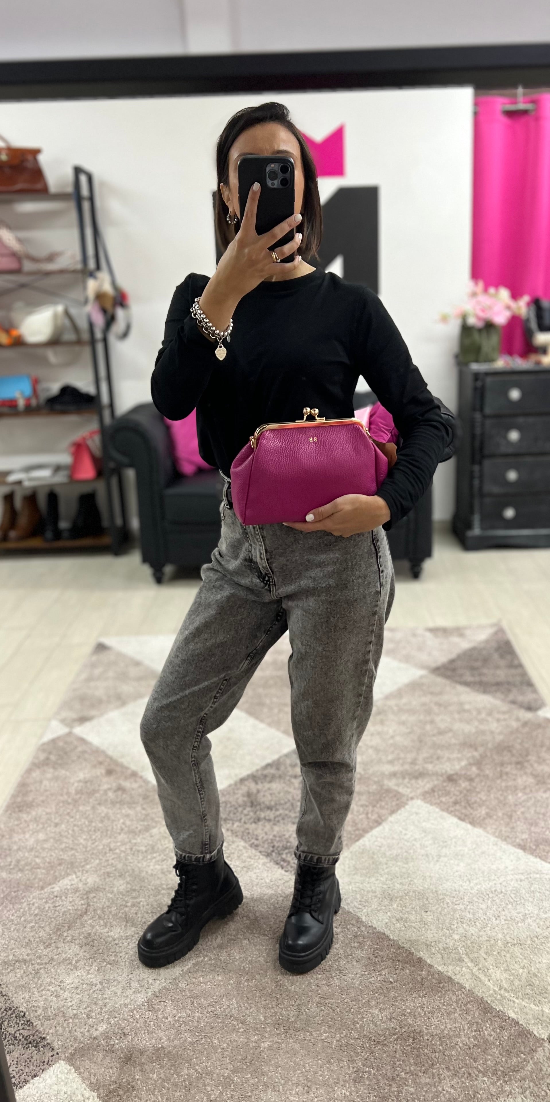 Maxi borsello fucsia