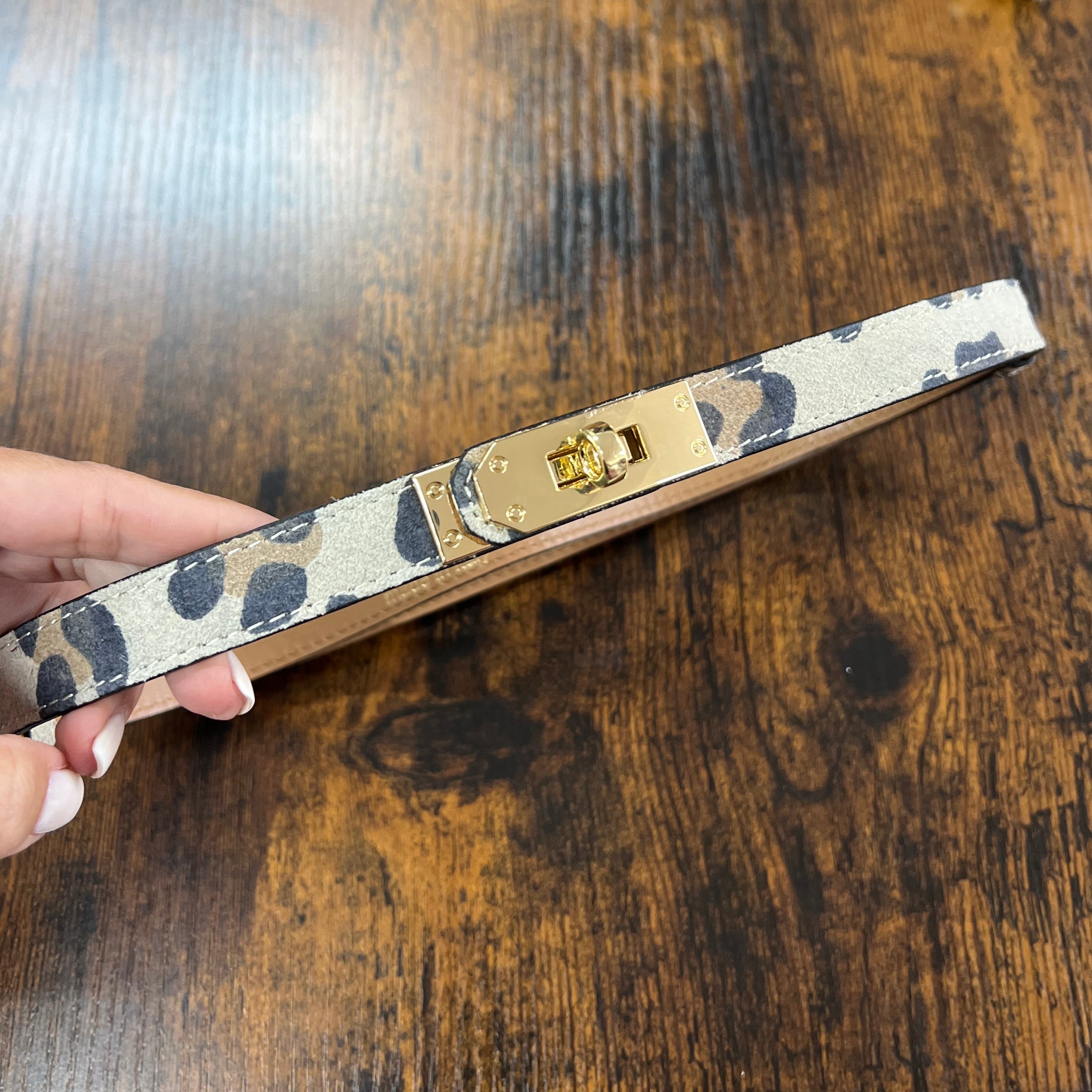 Cintura senza buchi suede mac tortora