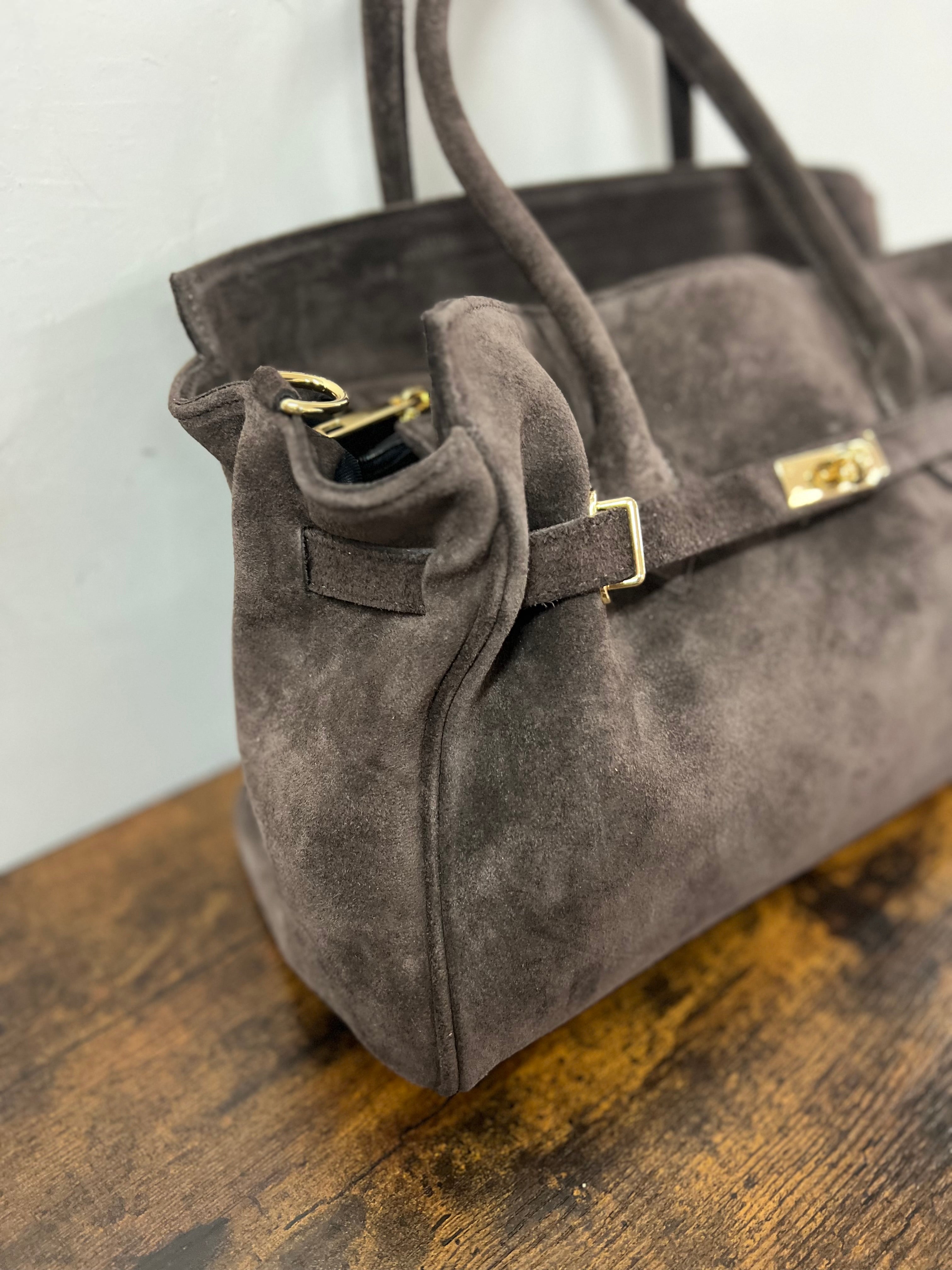 Shopper horse suede basic testa di moro