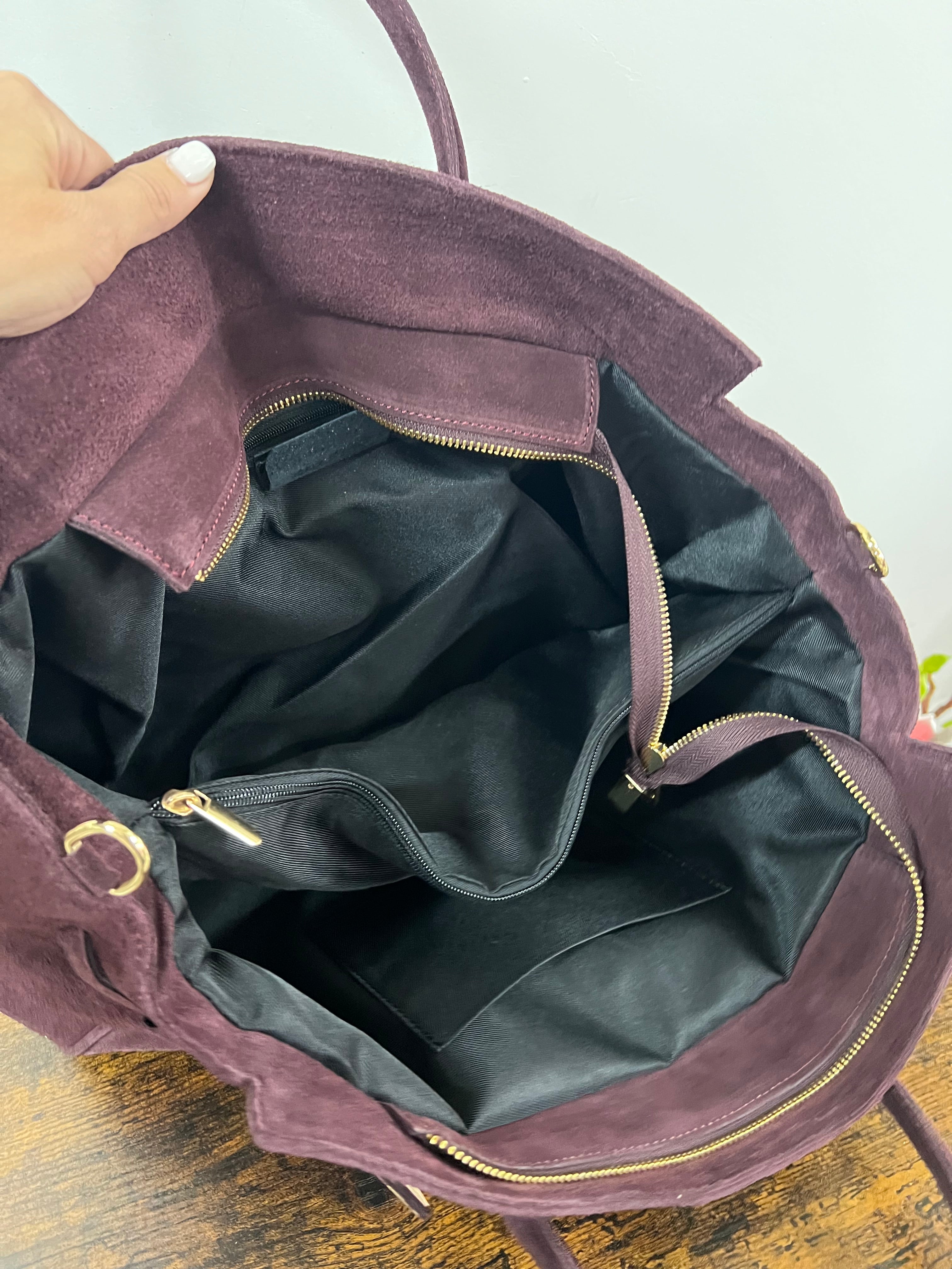 Shopper horse suede basic bordeaux