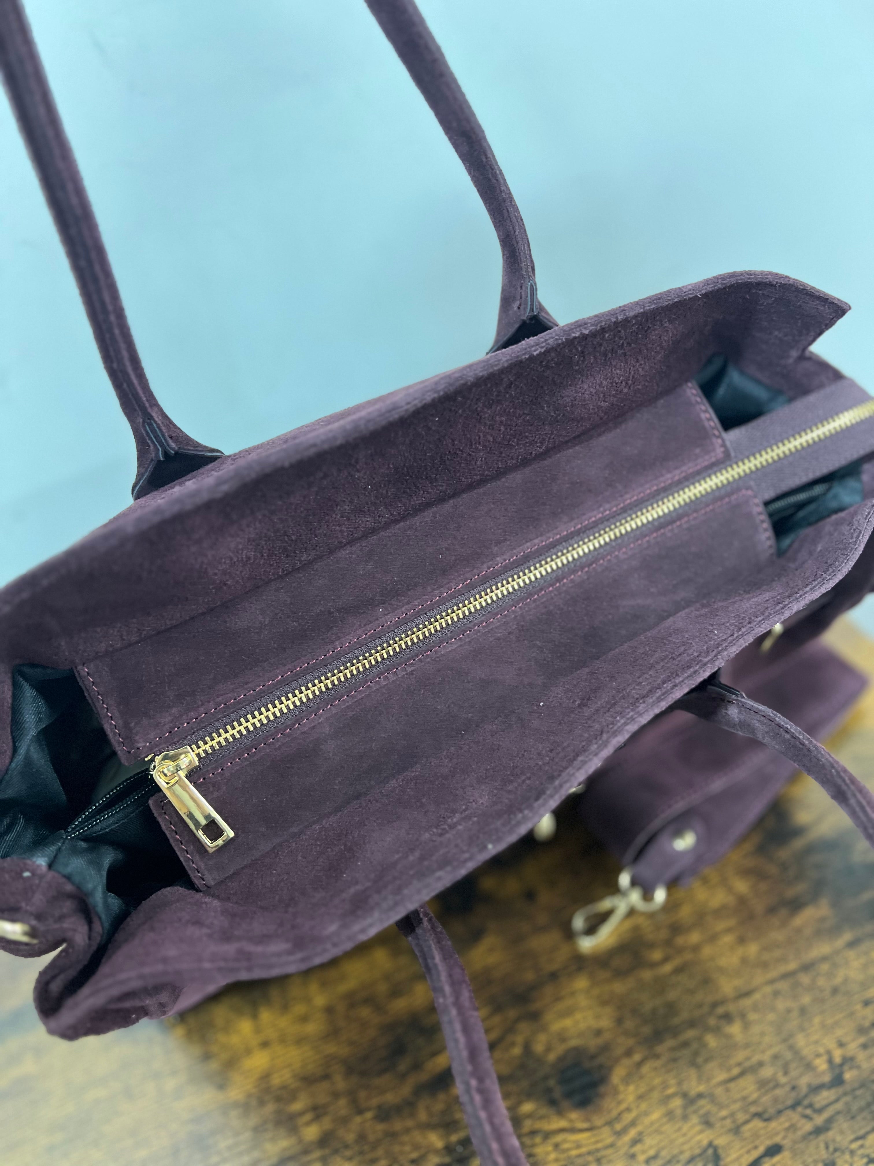Shopper horse suede basic bordeaux