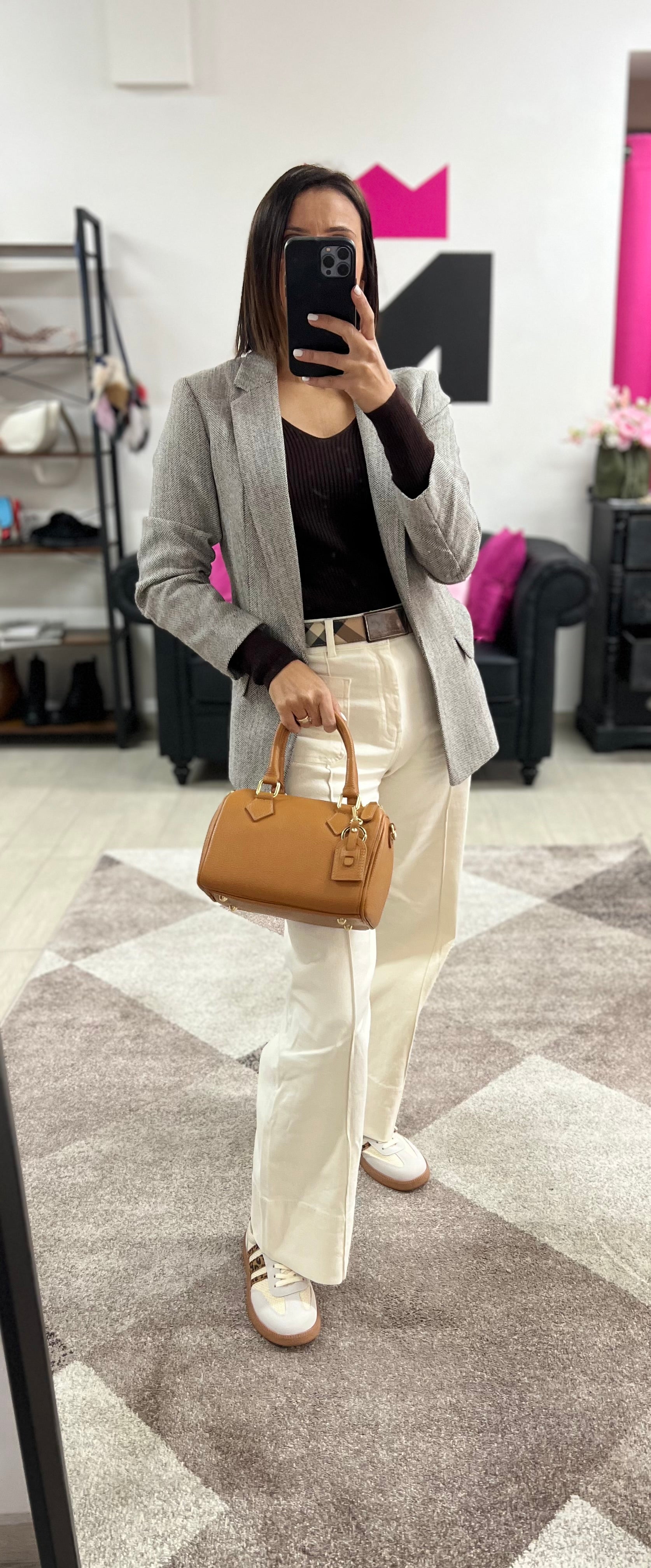 Bauletto mini cuoio chiaro