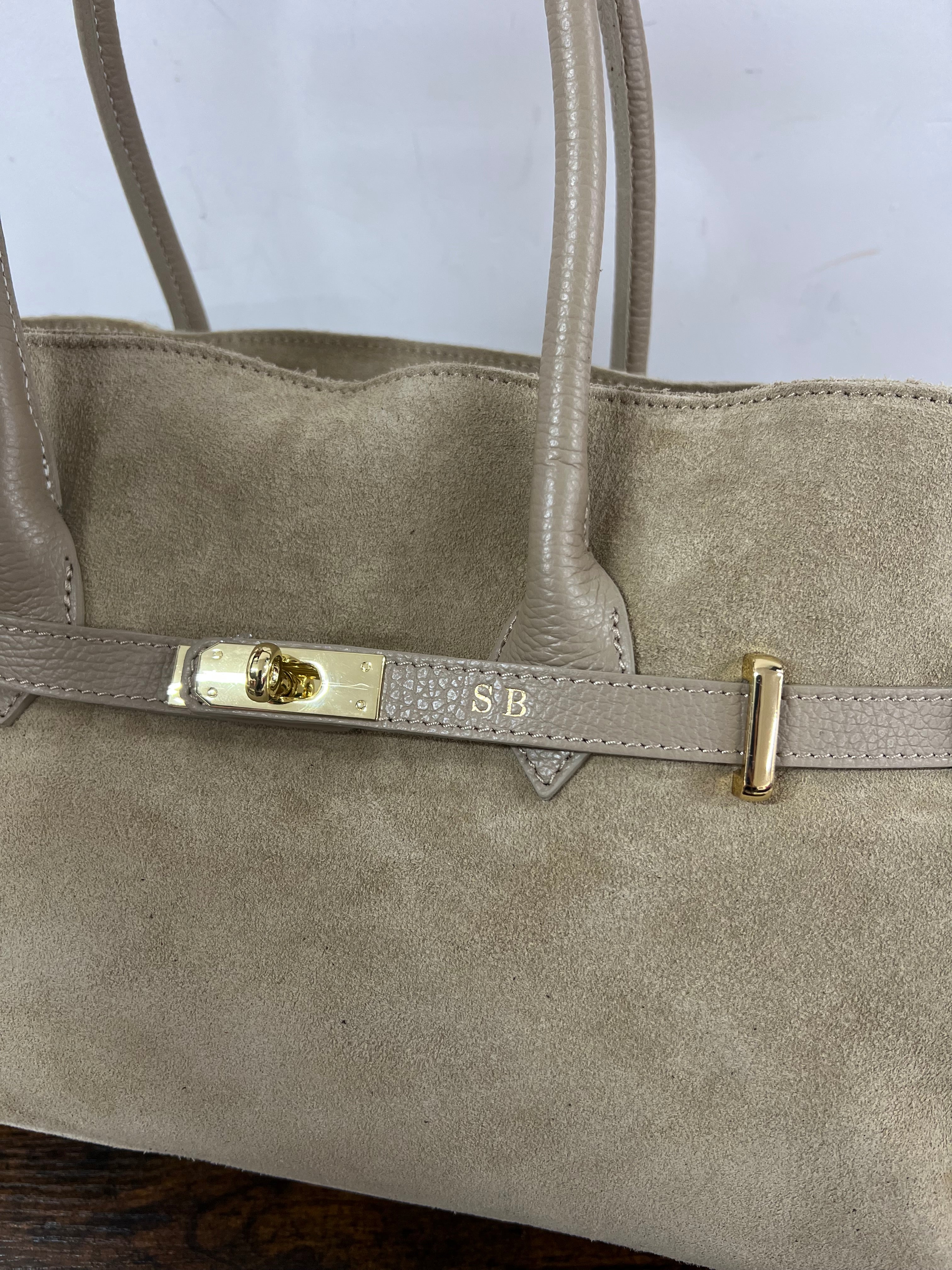 Shopper horse suede tortora
