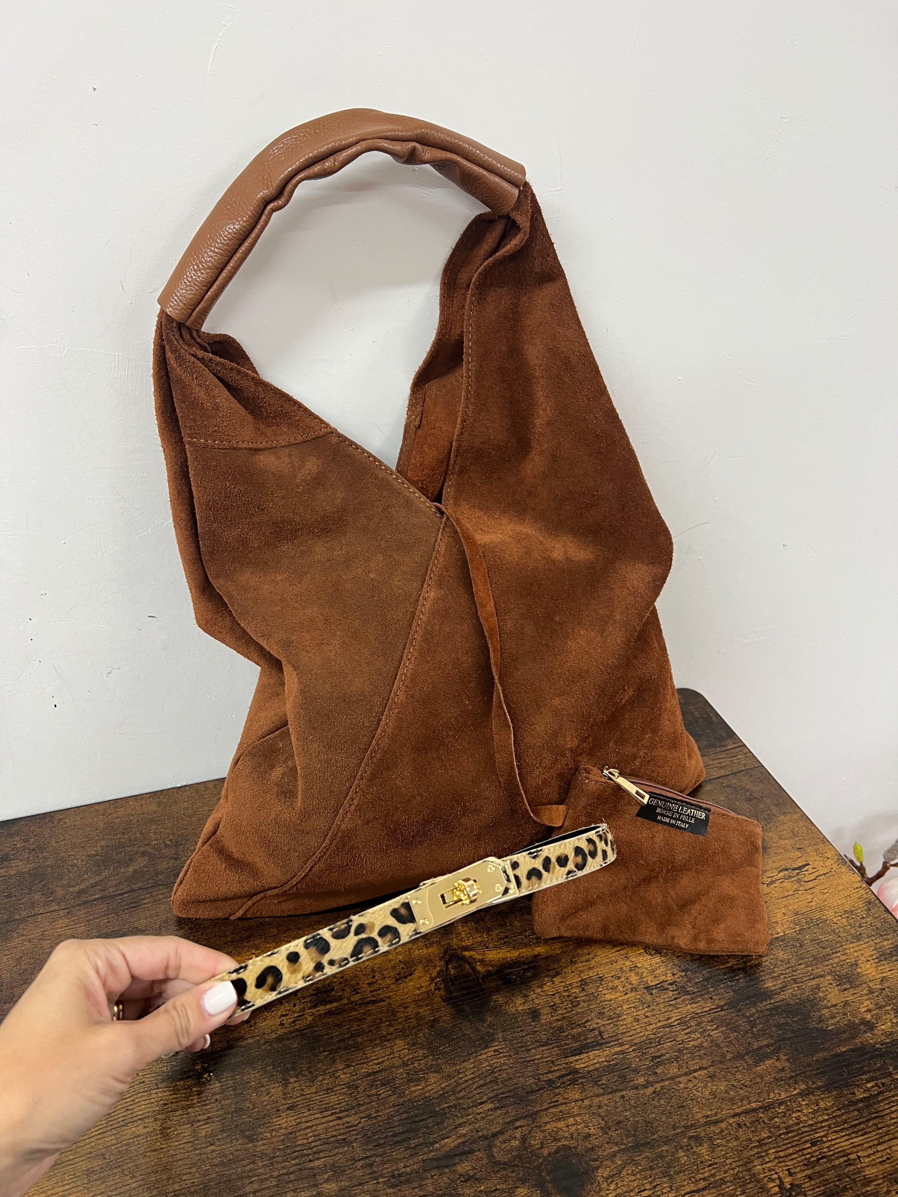 Shopper Michela suede e cintura cavallino mac