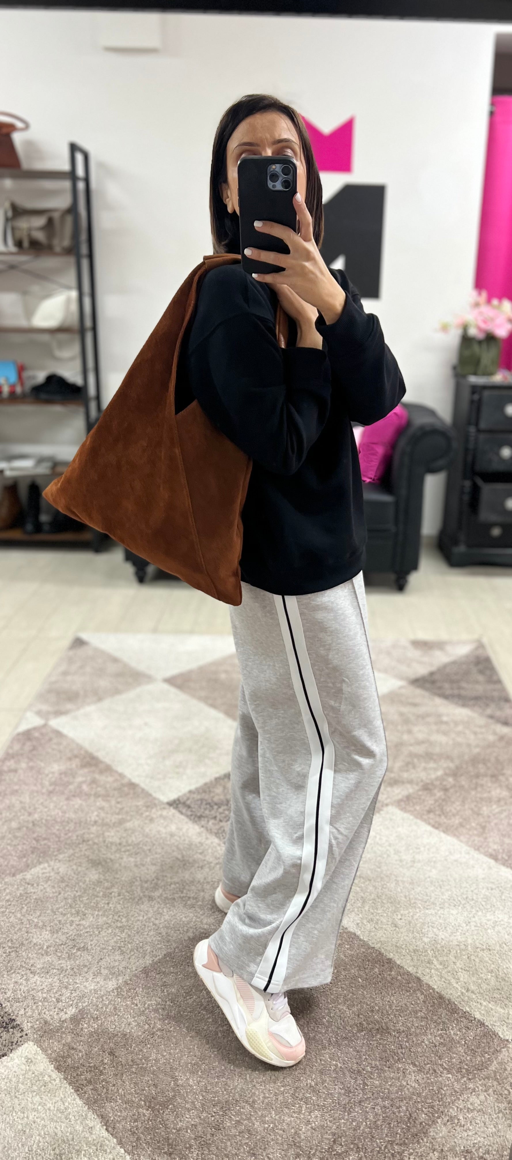 Shopper Michela suede e cintura cavallino mac