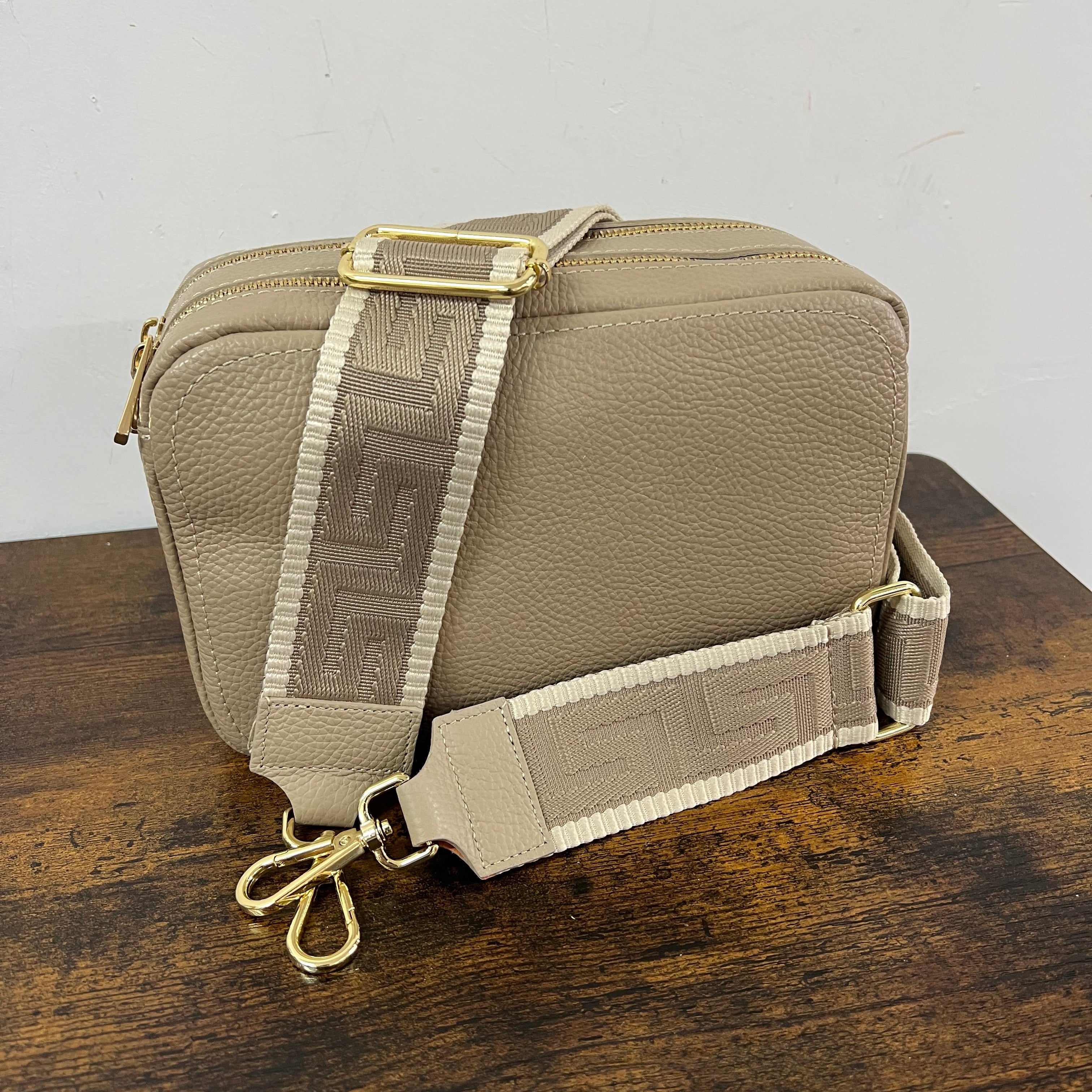 Tracolla greek tortora bordi panna