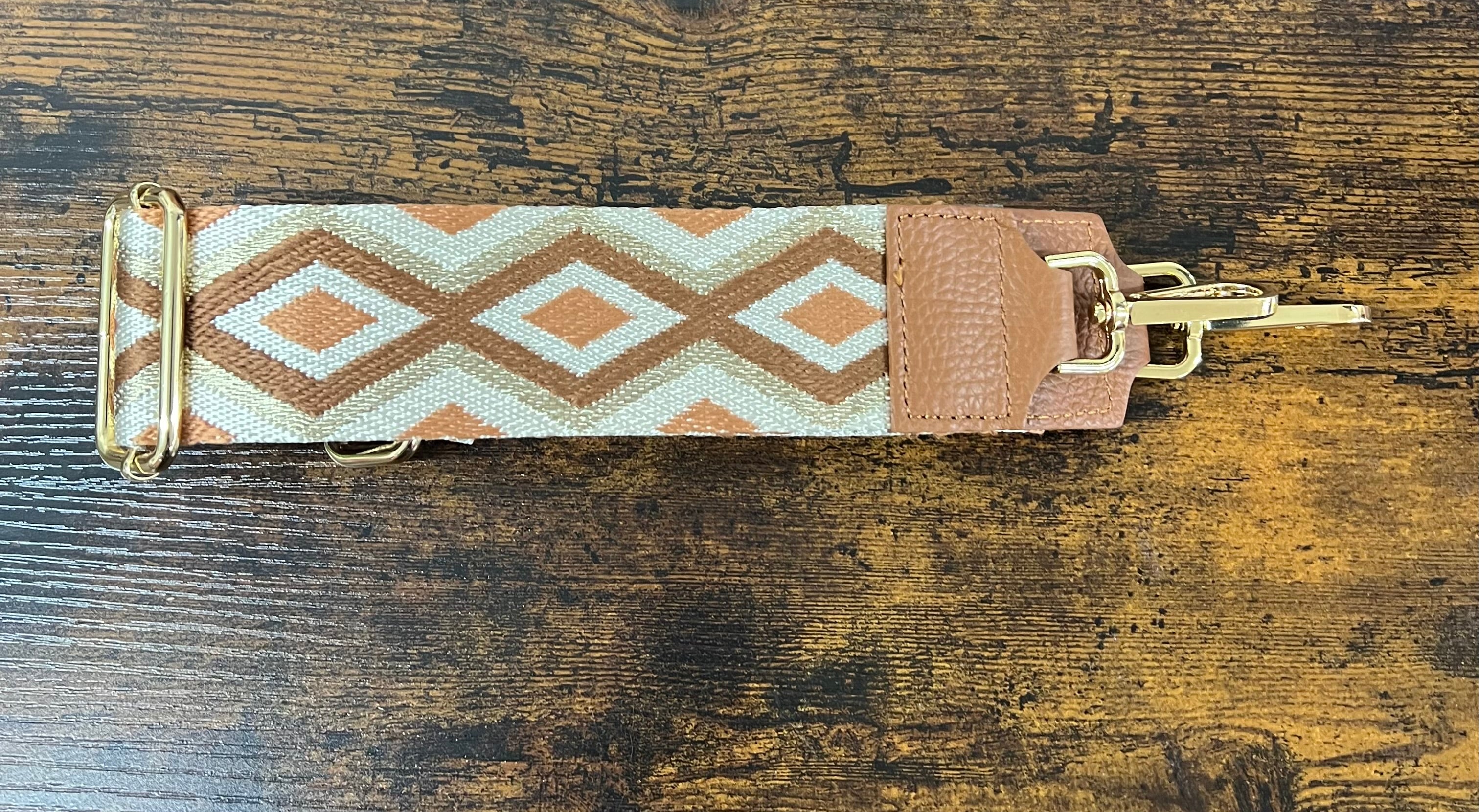 Tracolla rombo cuoio scuro