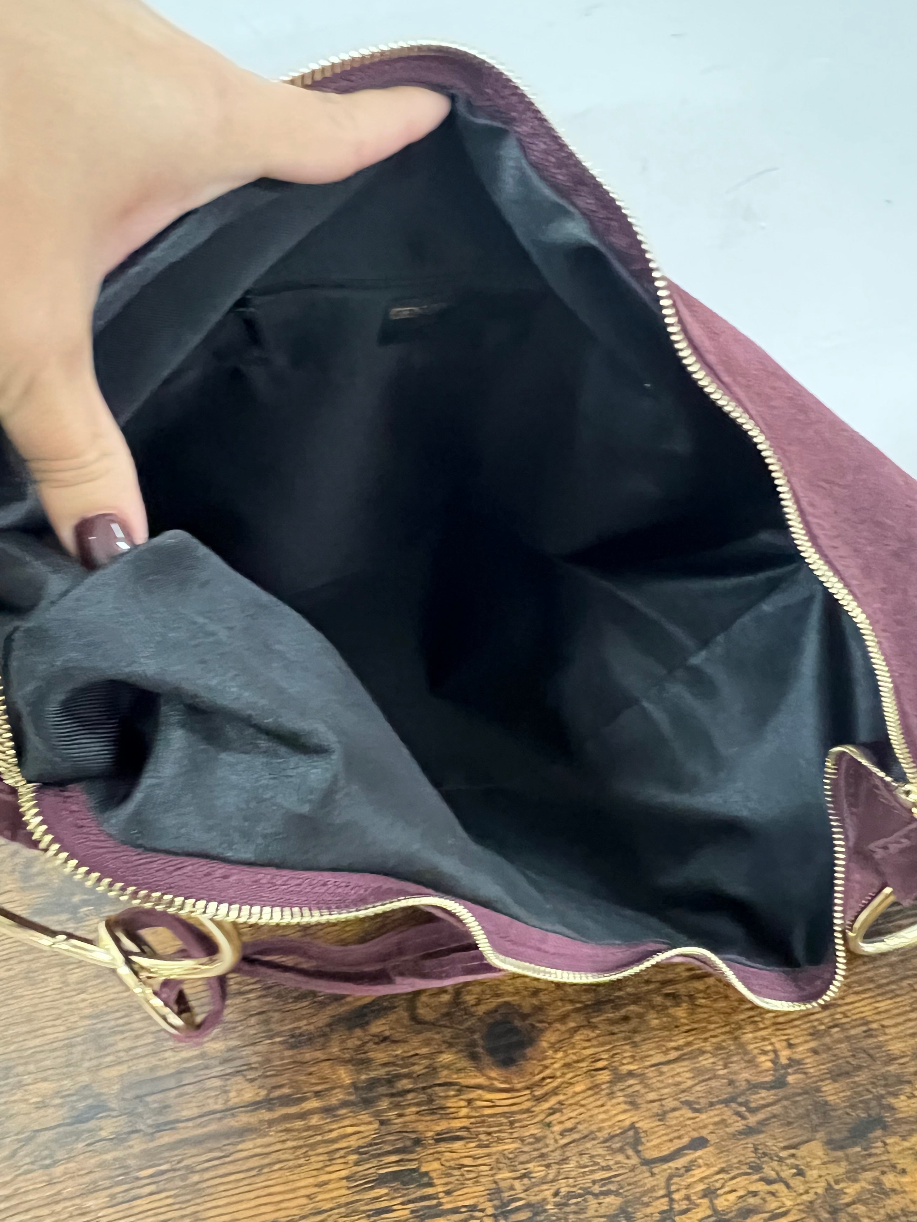 Shopper anelli extra suede vinaccia