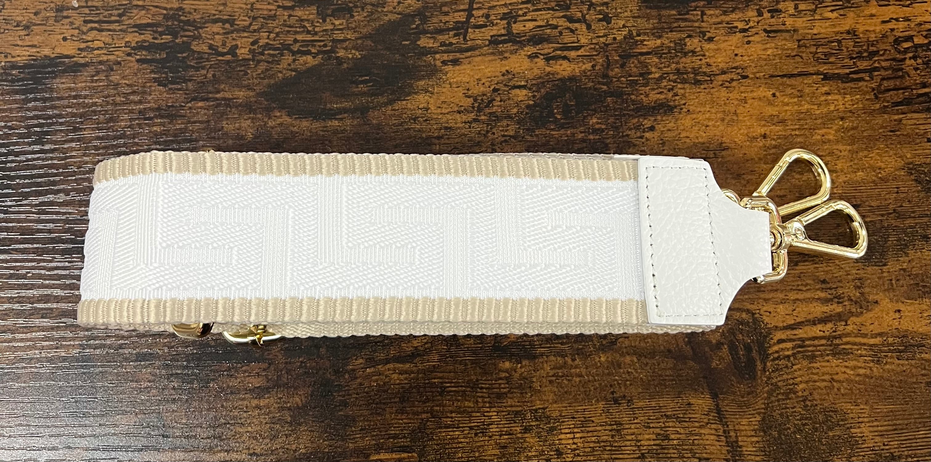 Tracolla greek bianco e bordi tortora