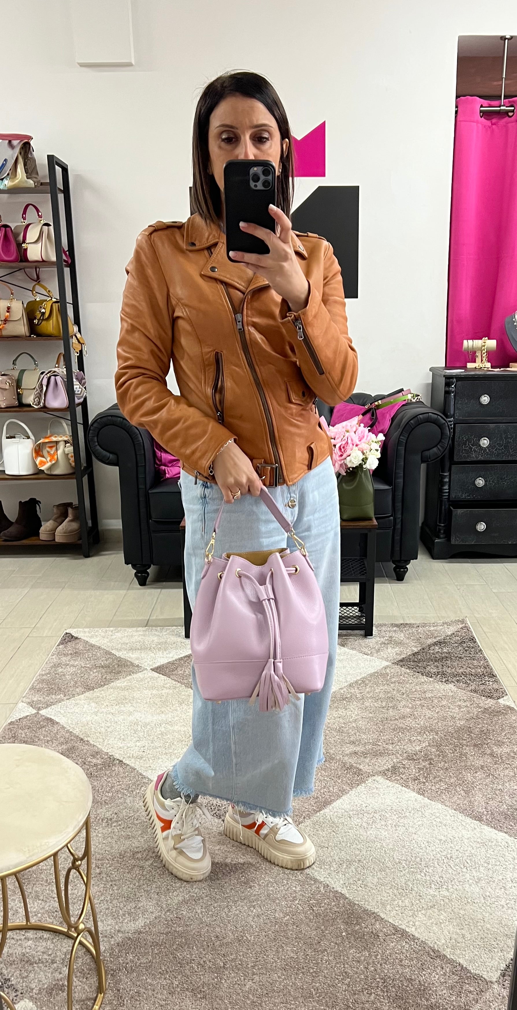 Sacchetto frange maxi lilla