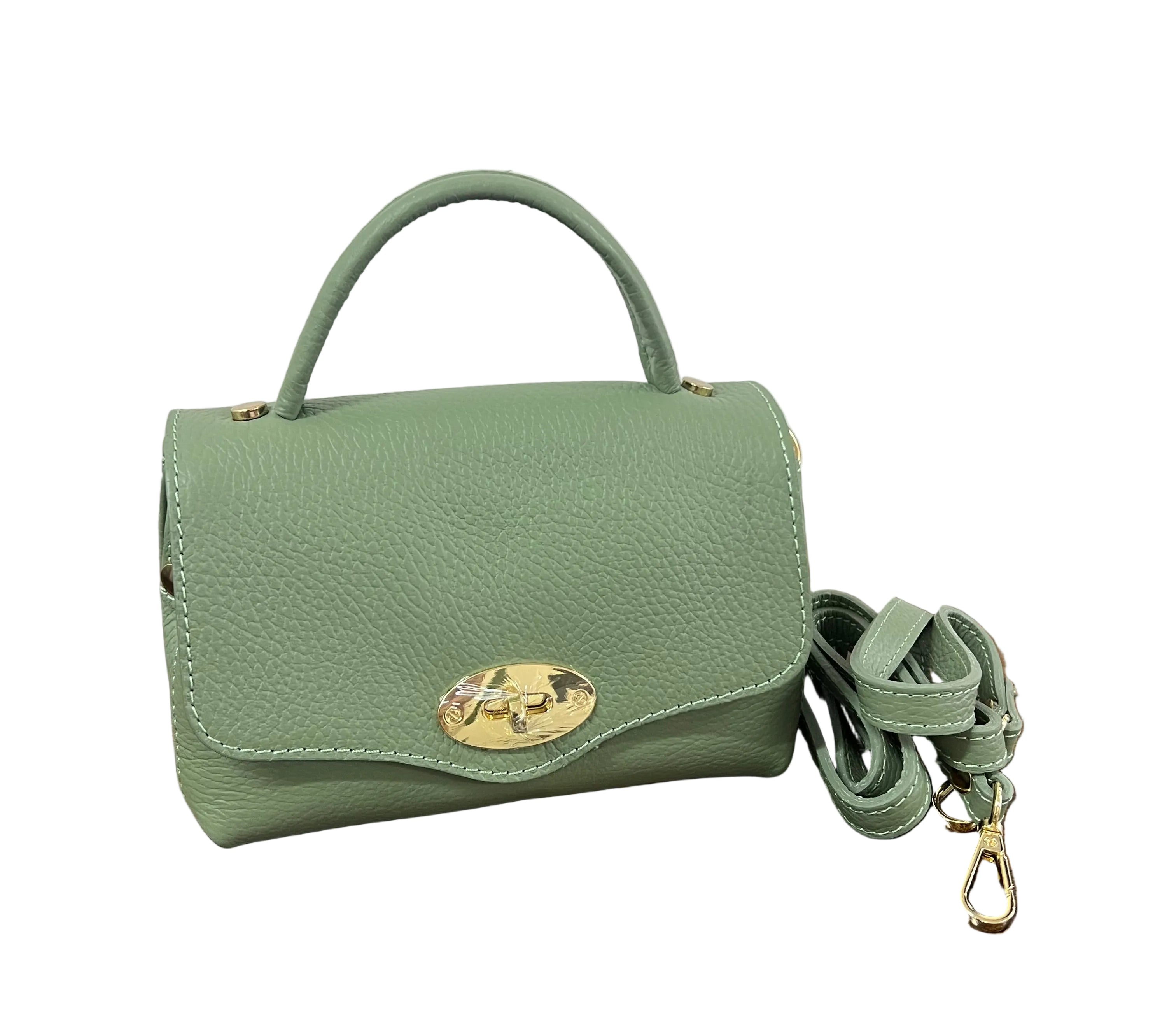 Country bag monocolore z pocket verde salvia