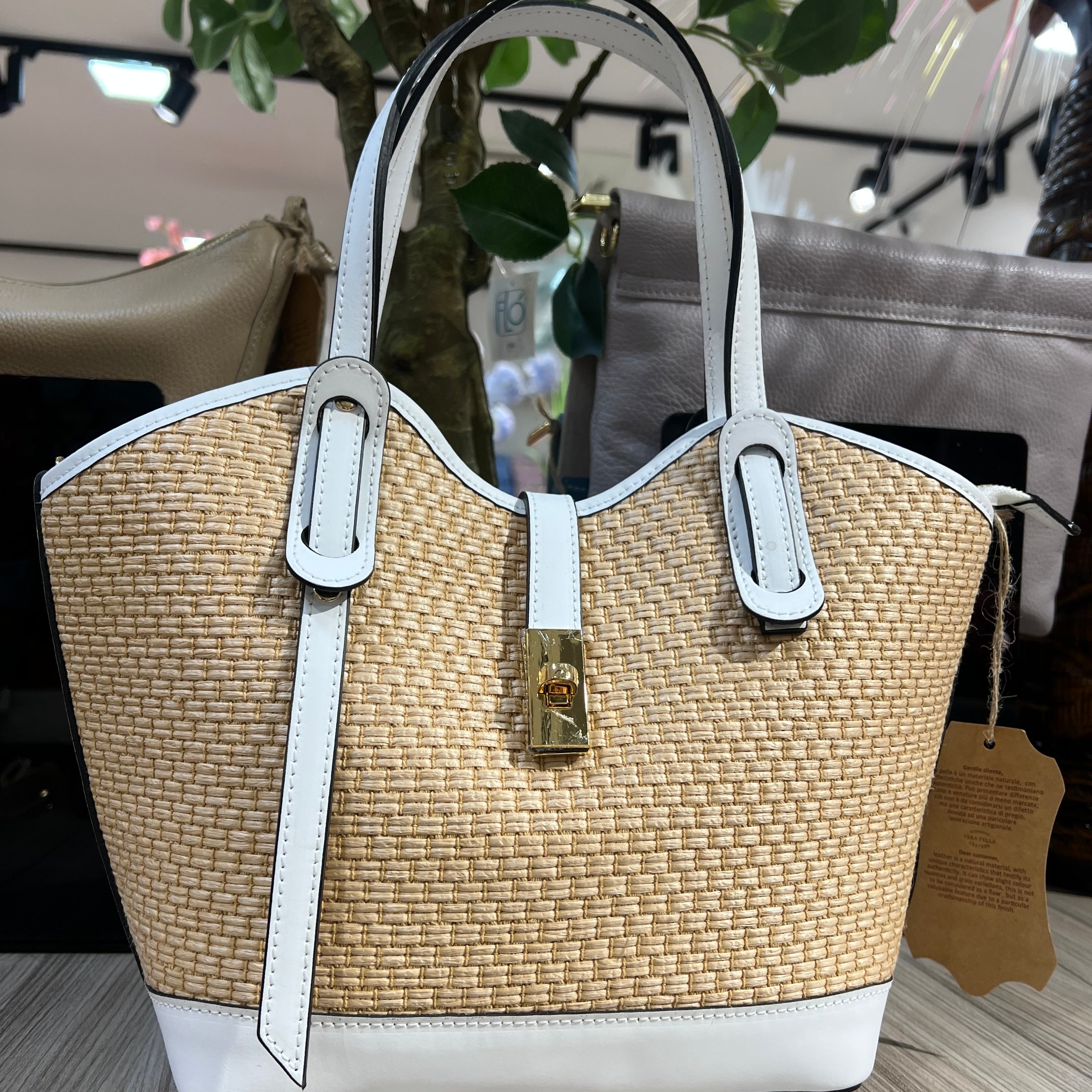 Sally mini rafia bianco