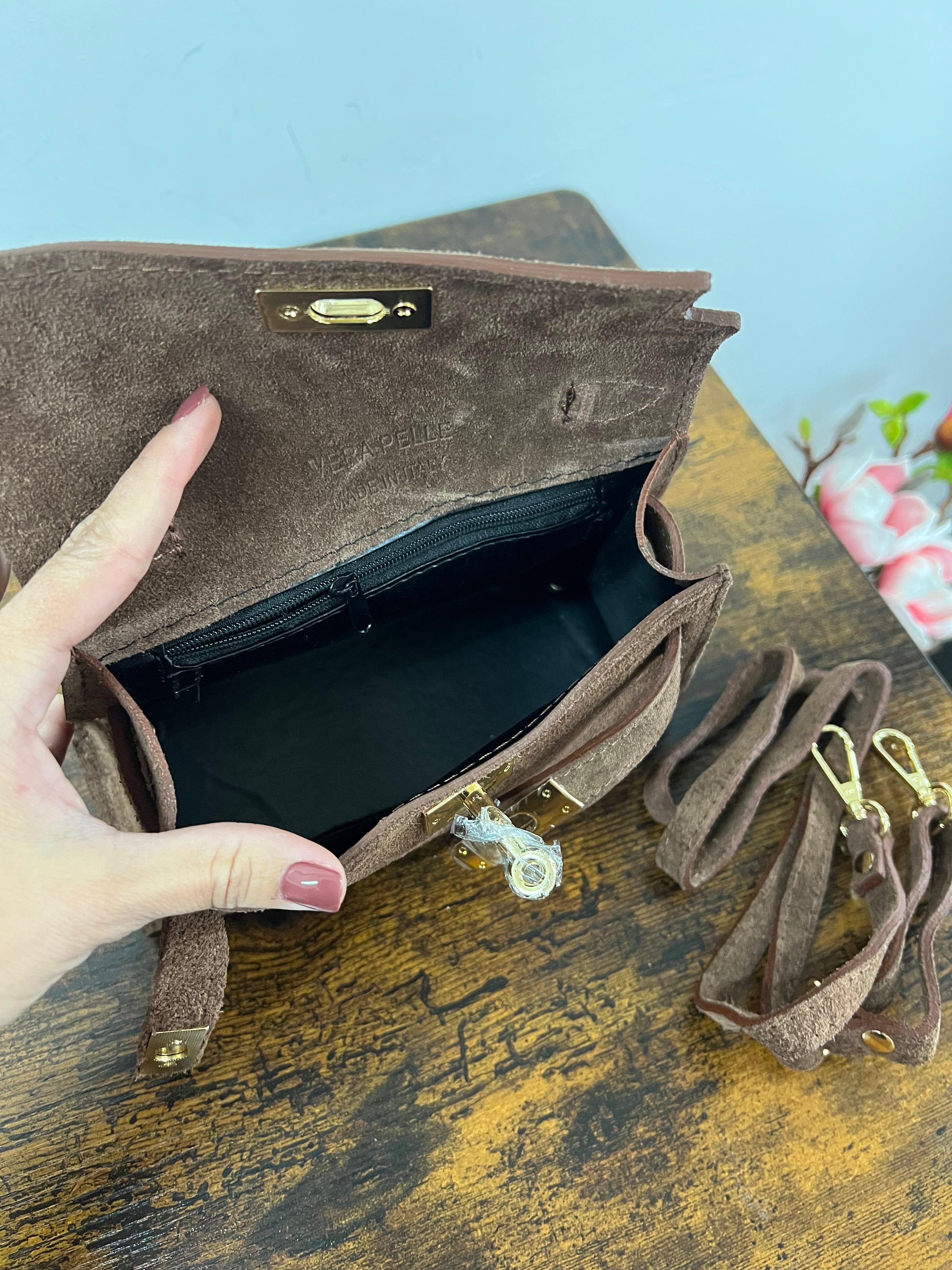 Kylie pocket suede fango
