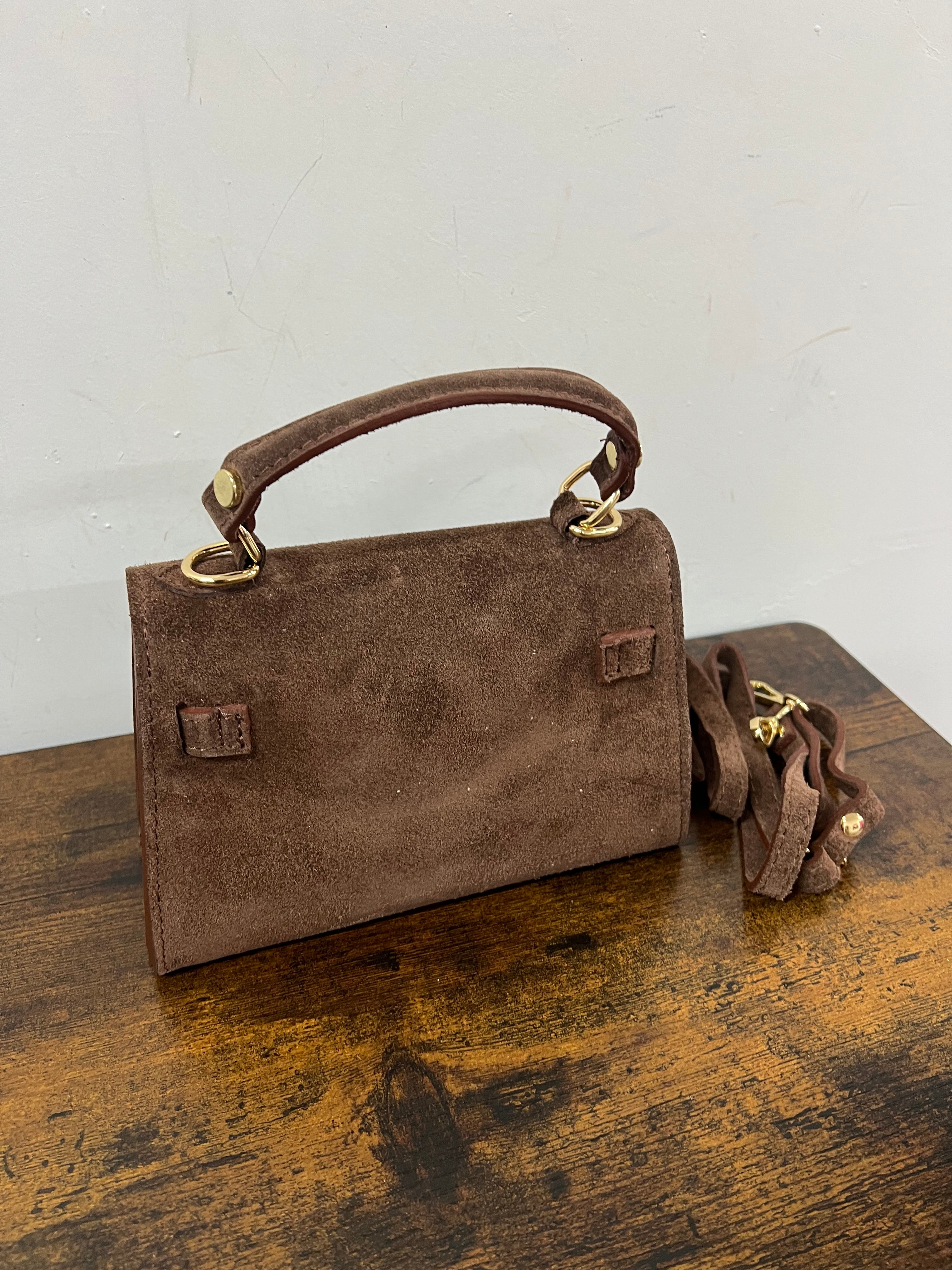 Kylie pocket suede cioccolato