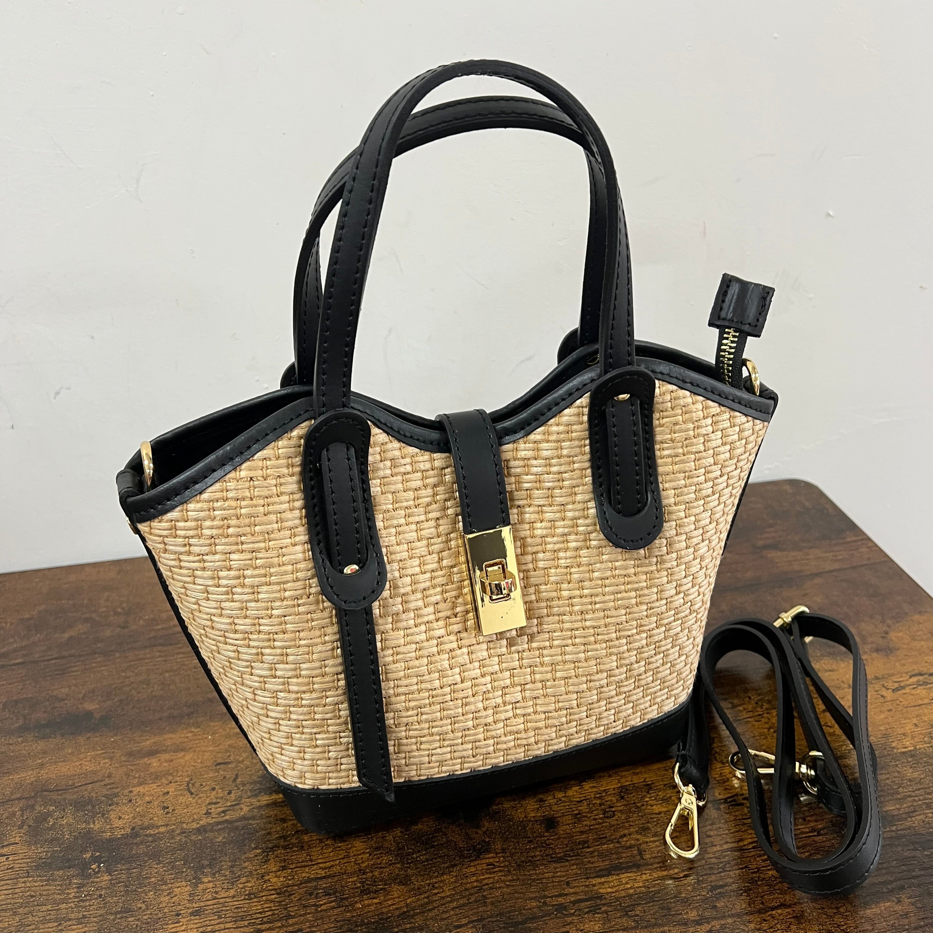 Sally mini rafia nero