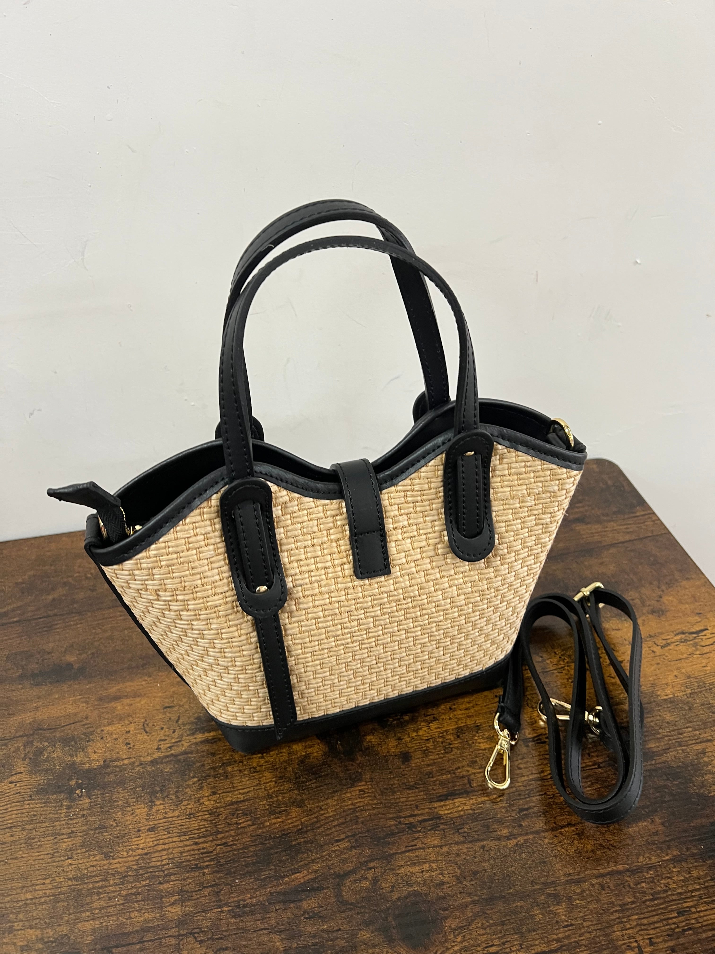 Sally mini rafia nero