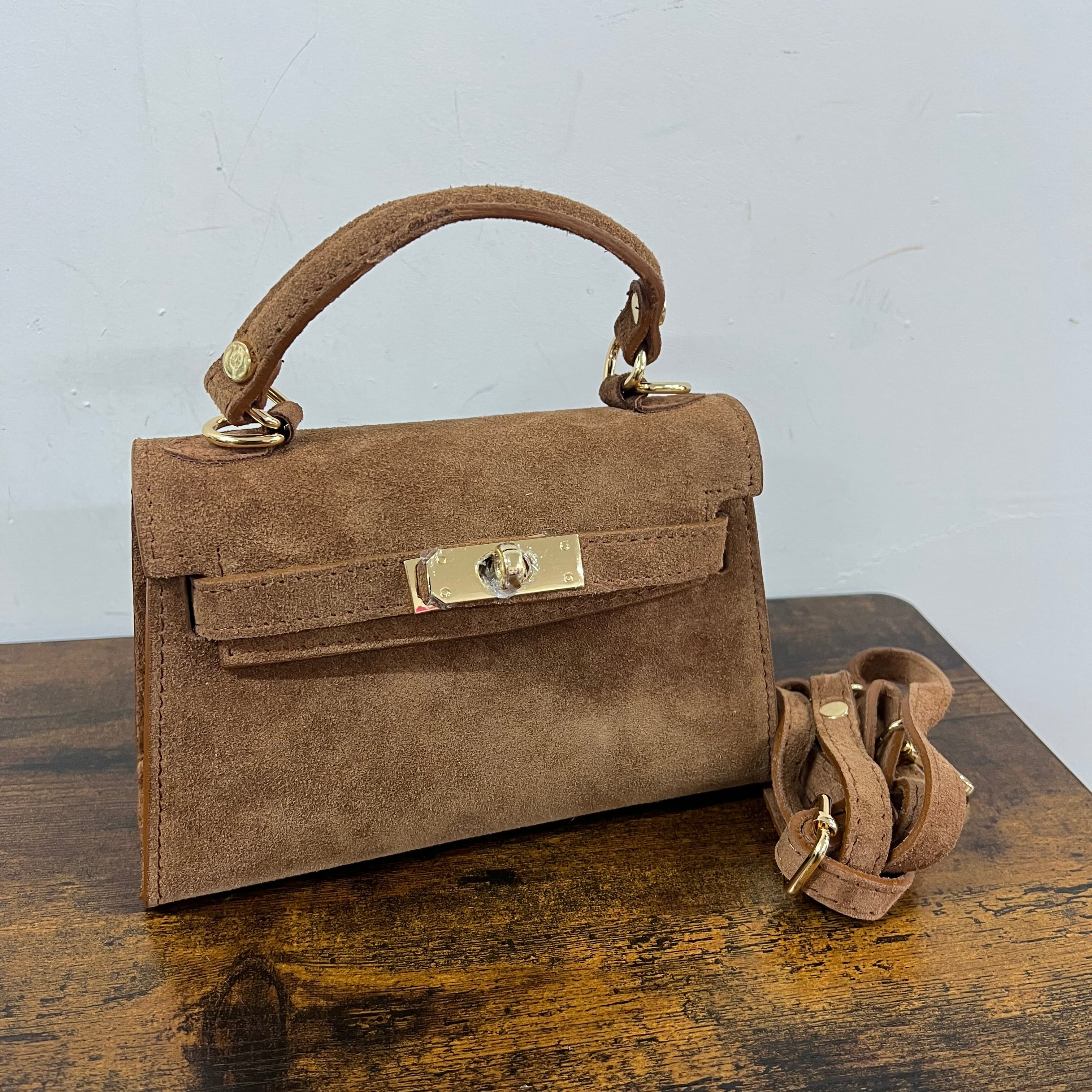 Kellie pocket suede cuoio