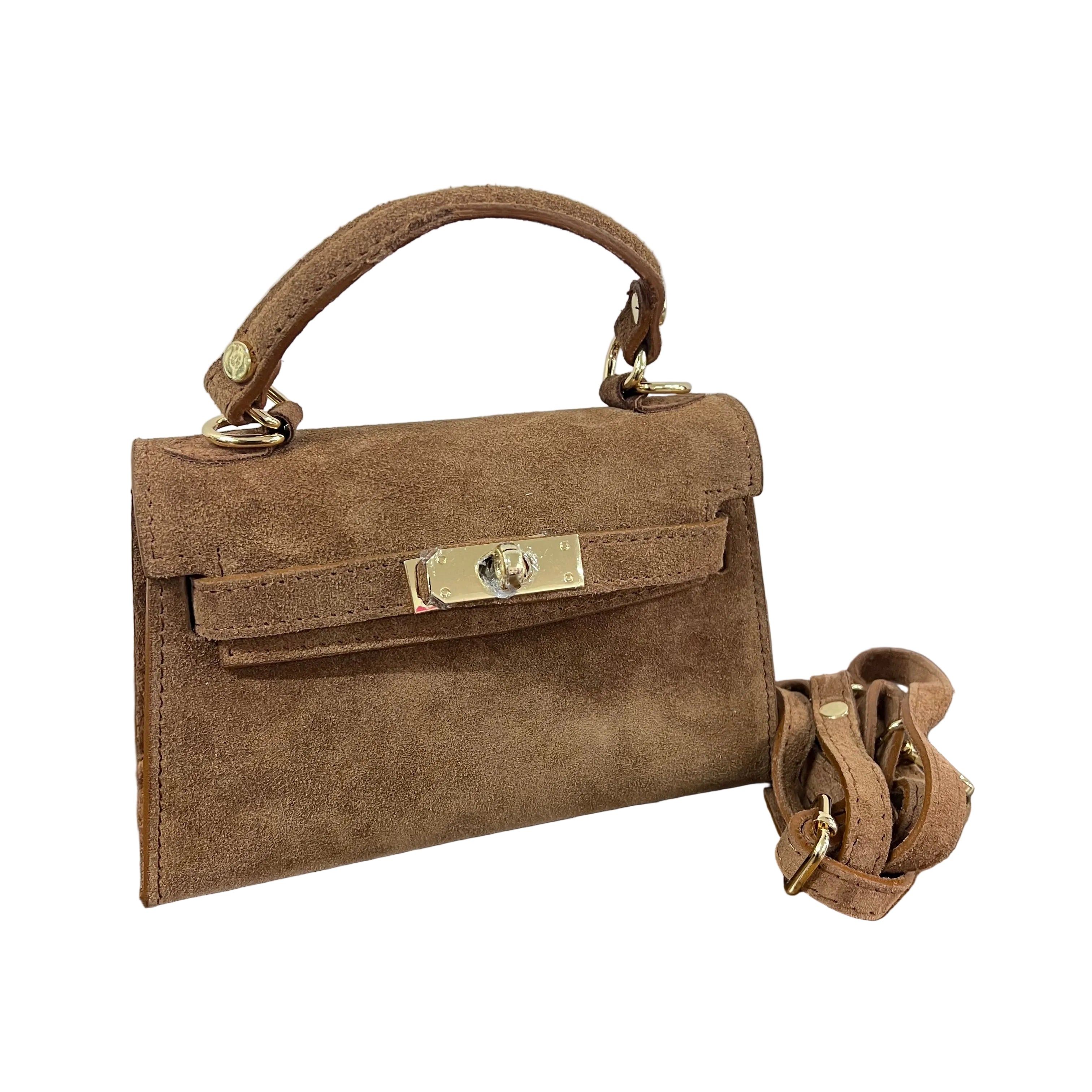 Kylie pocket suede cuoio