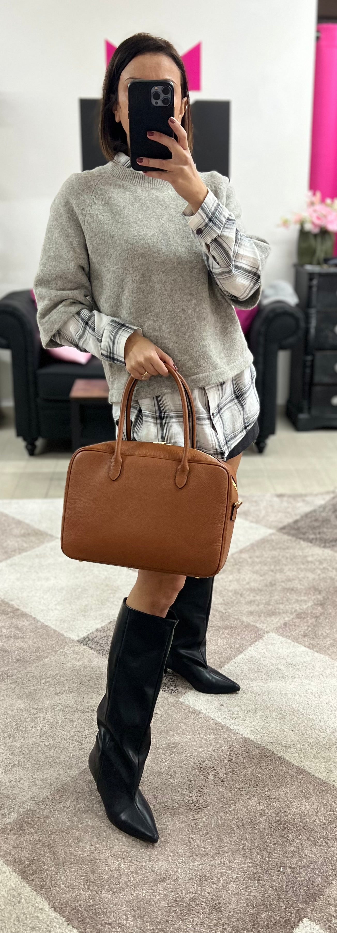 Valigetta maxi star cuoio scuro