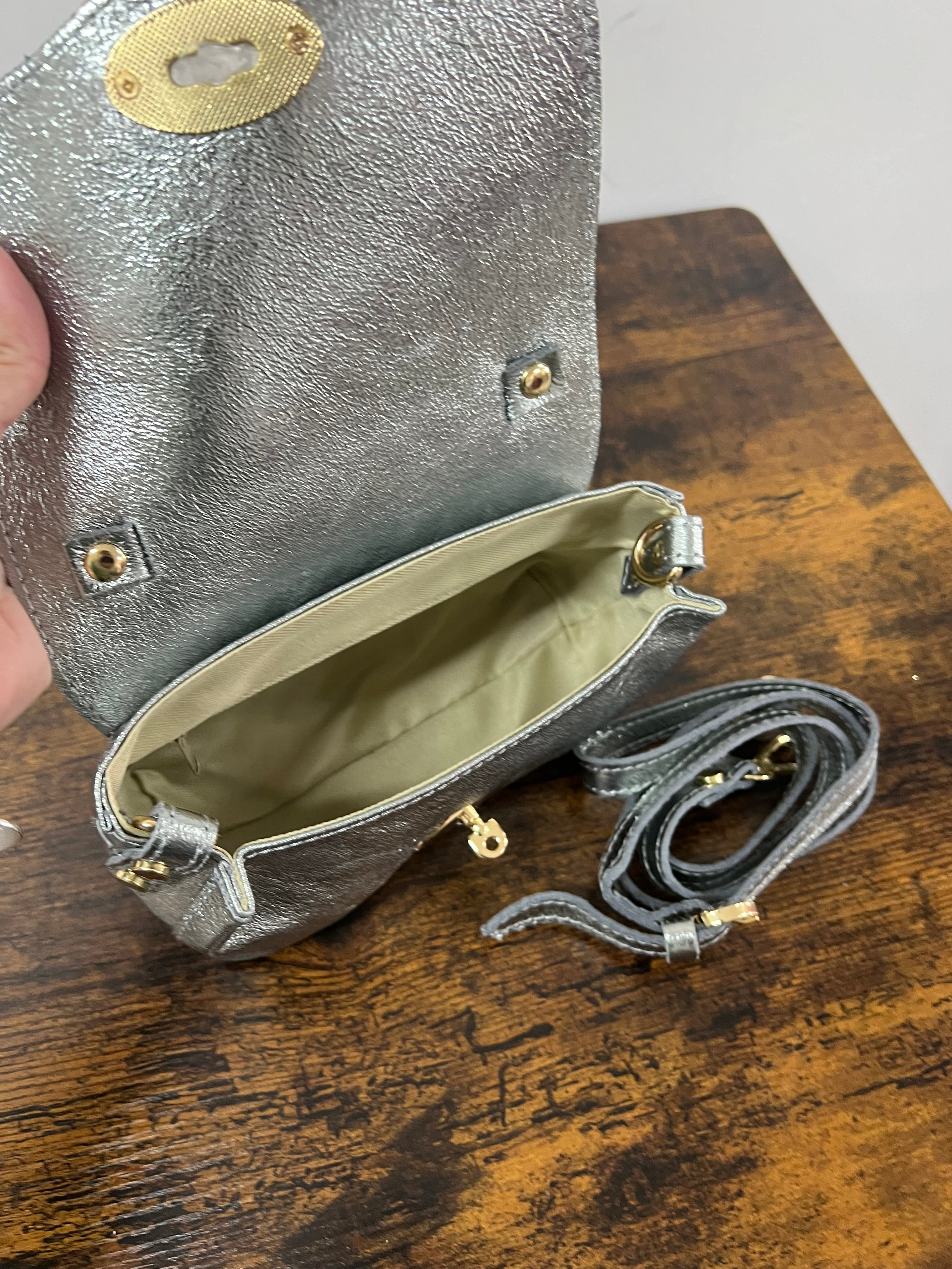 Country bag monocolore z pocket piombo