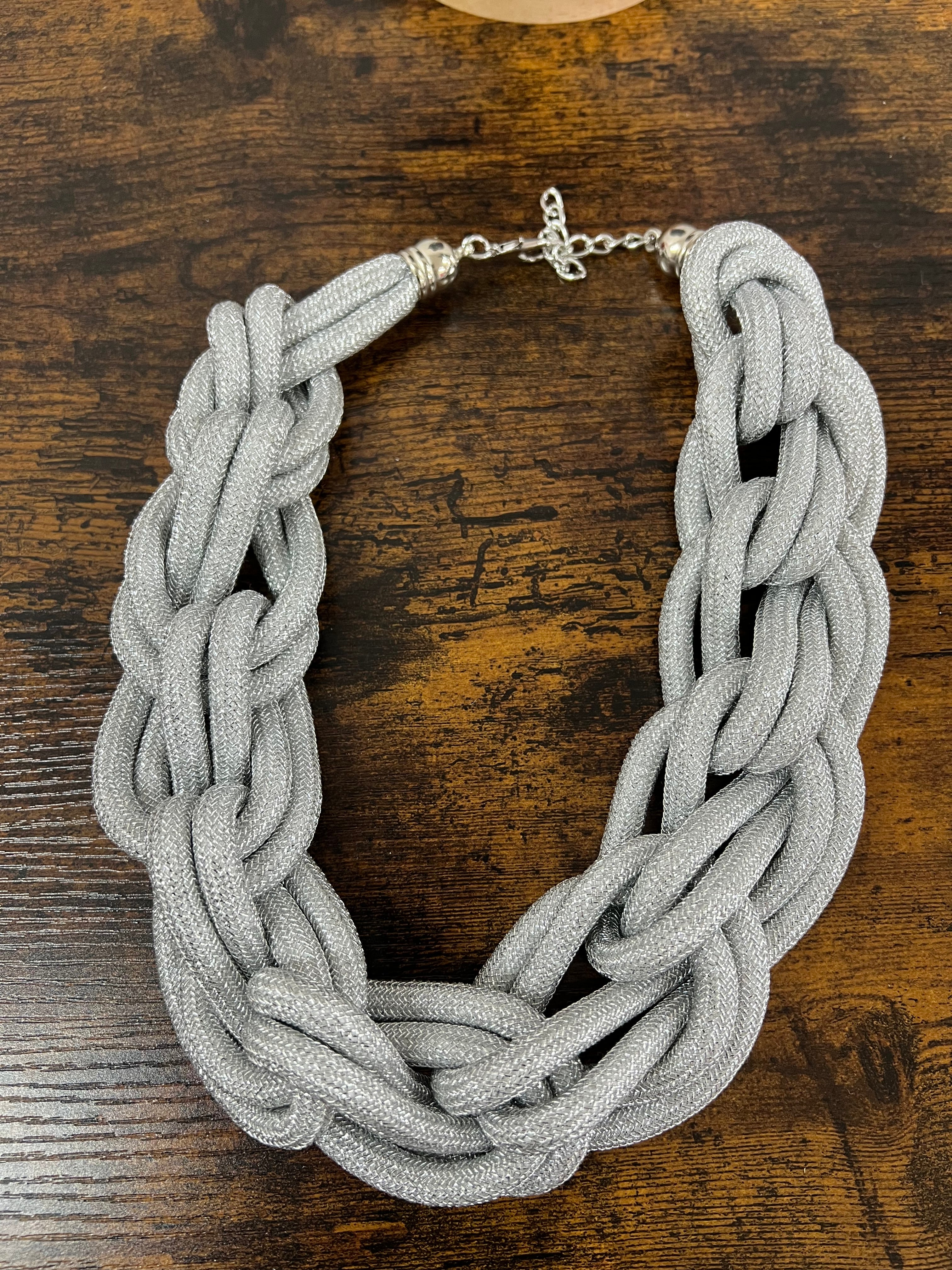 Collana intreccio tessuto argento