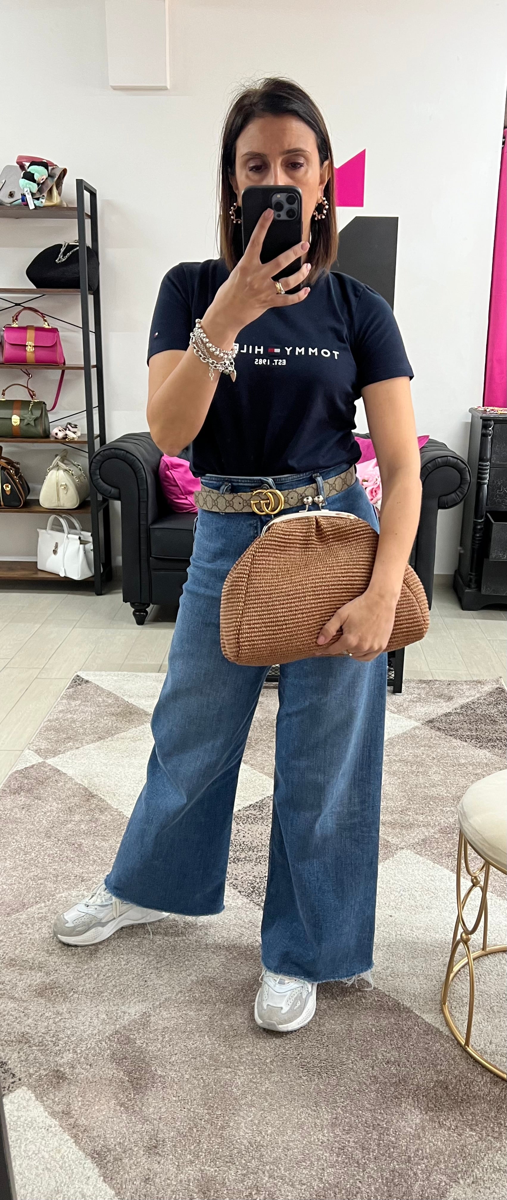 Clutch mega rafia tabacco