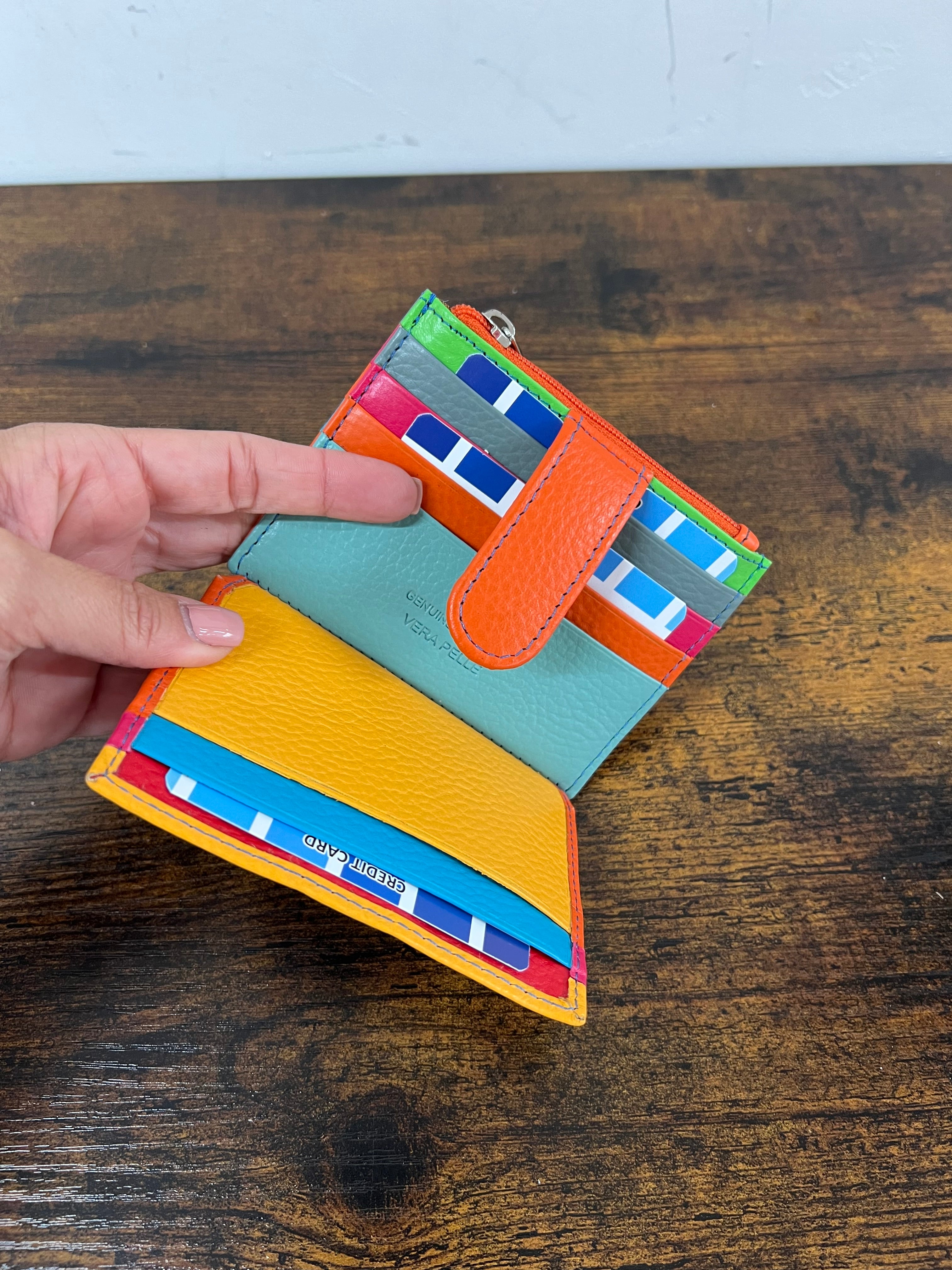 Unisex orange card holder
