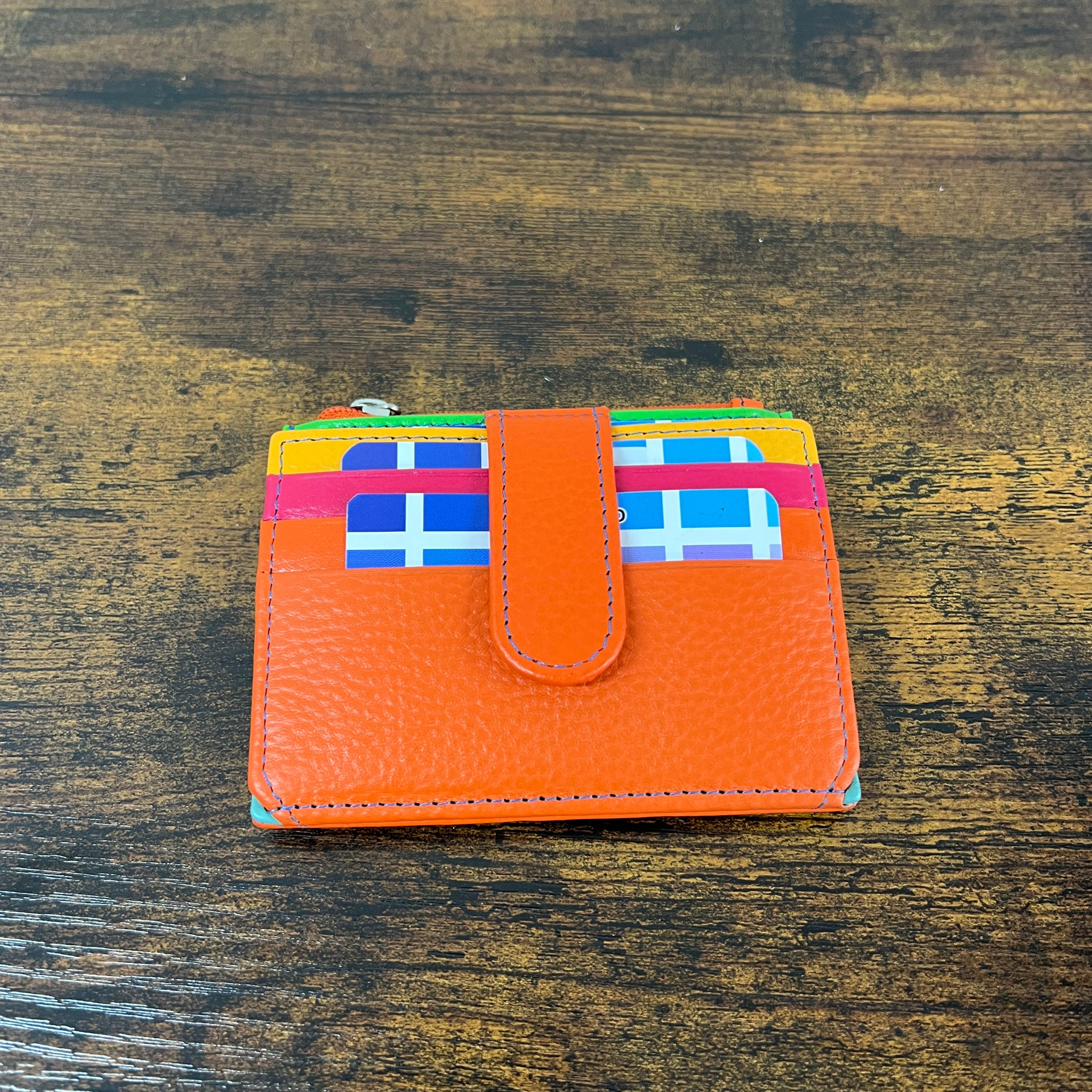 Unisex orange card holder