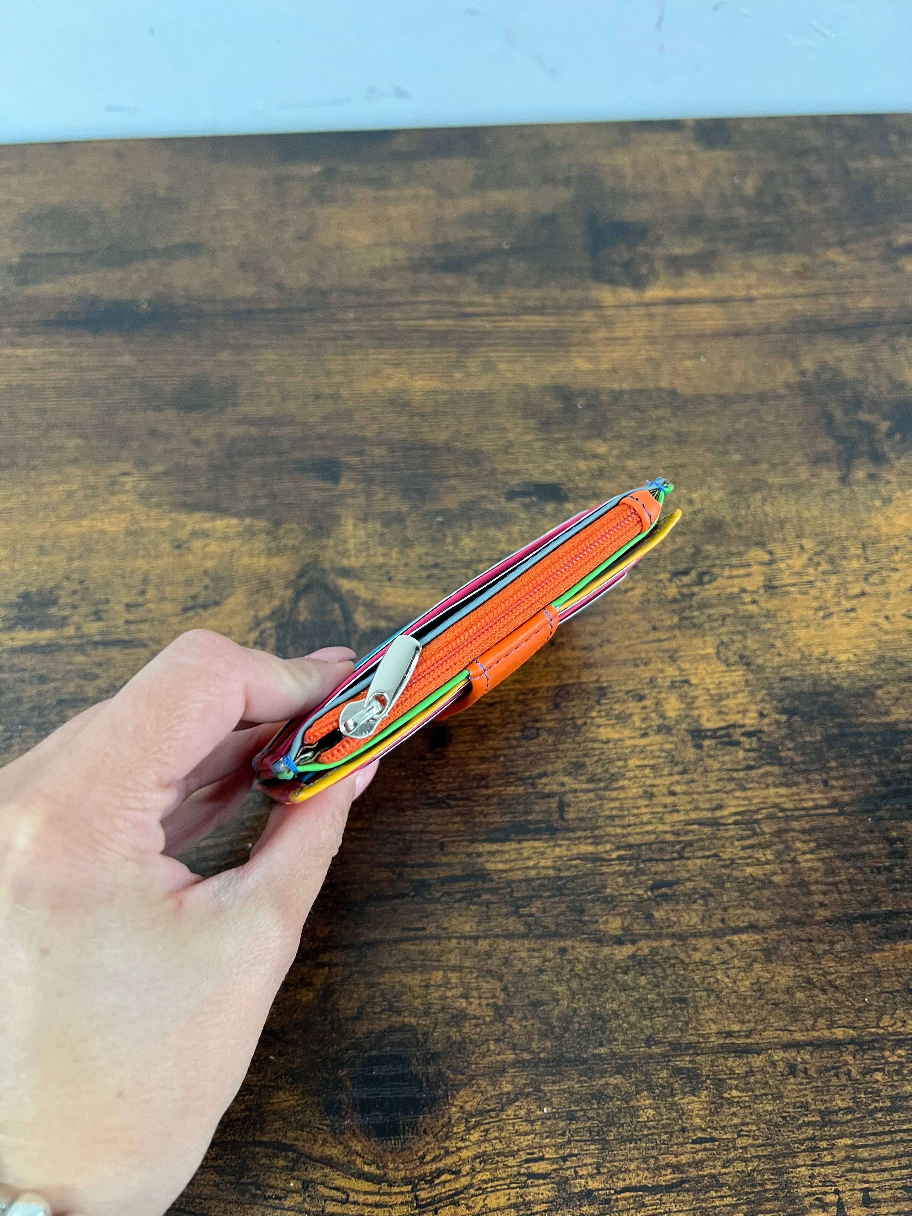 Unisex orange card holder