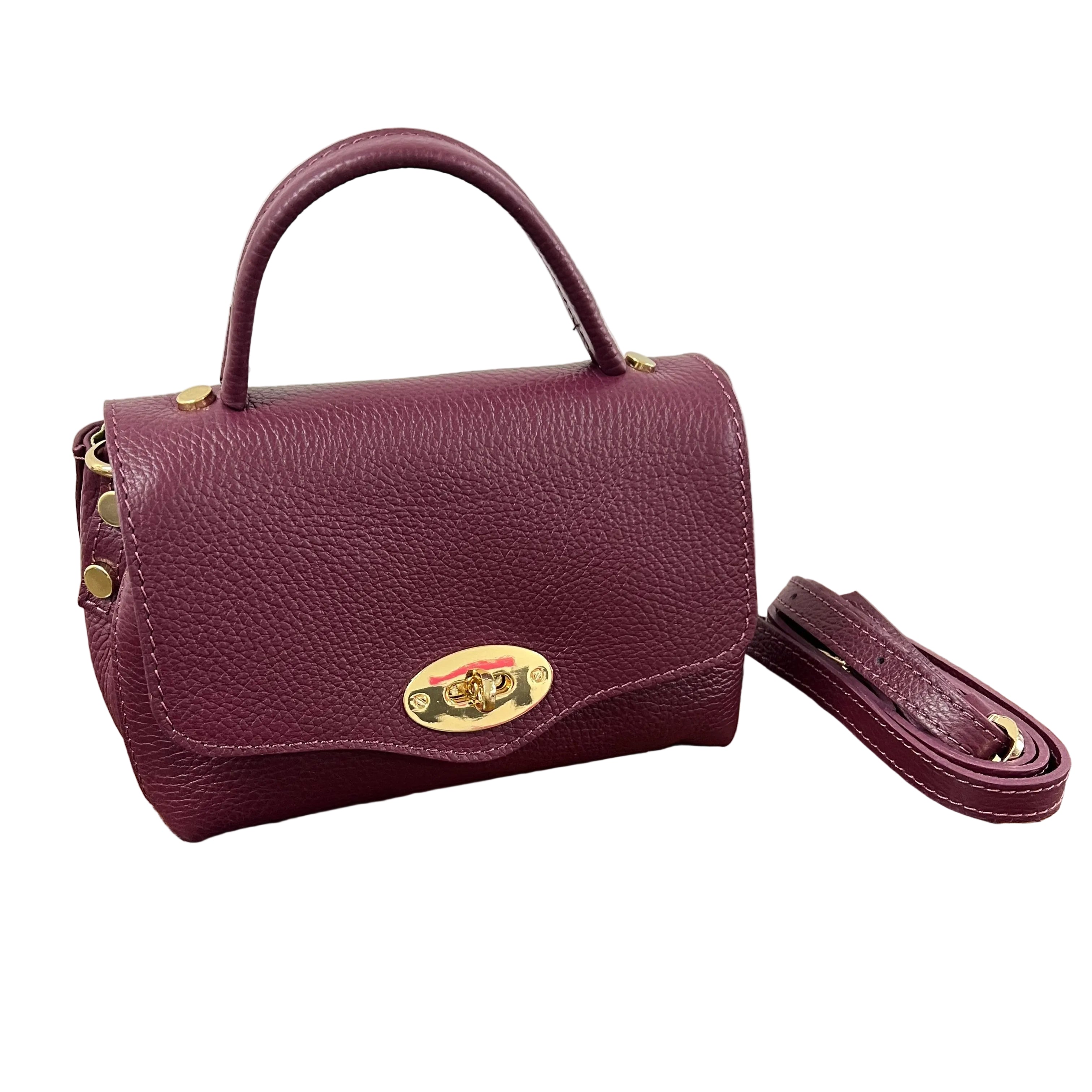 Country bag monocolore z pocket amaranto