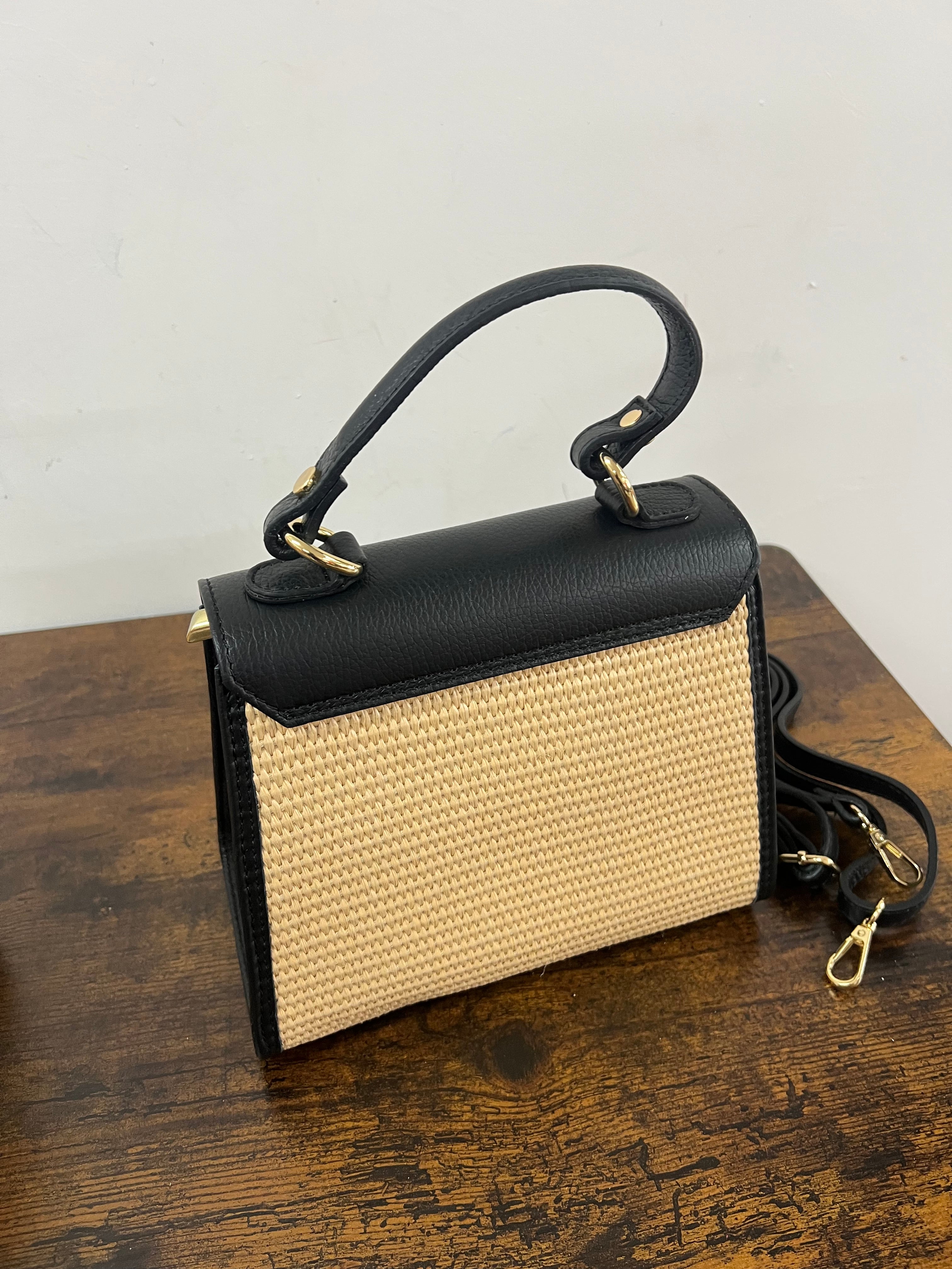 Kellie mini z rafia nero
