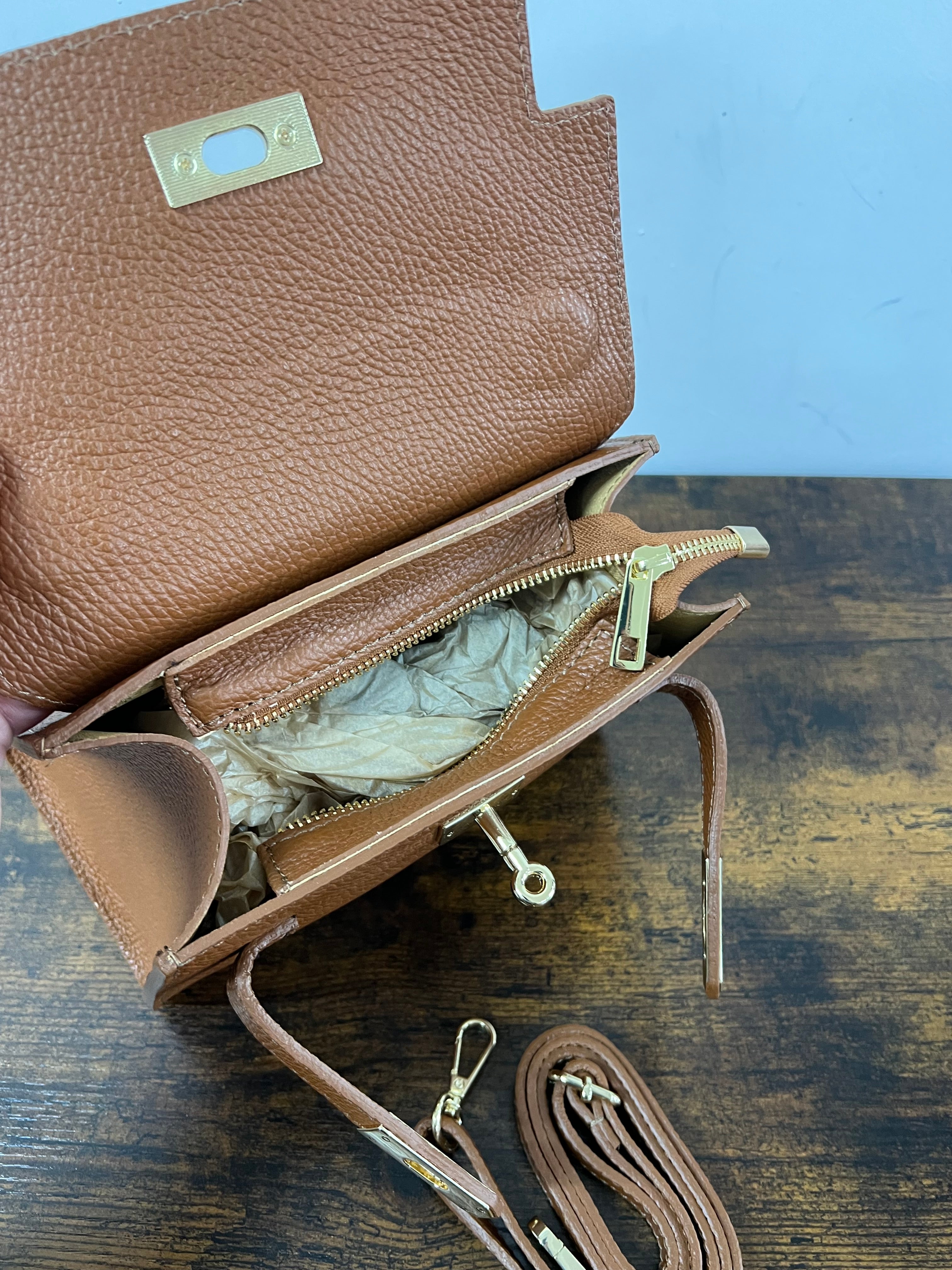 Kellie mini cuoio scuro